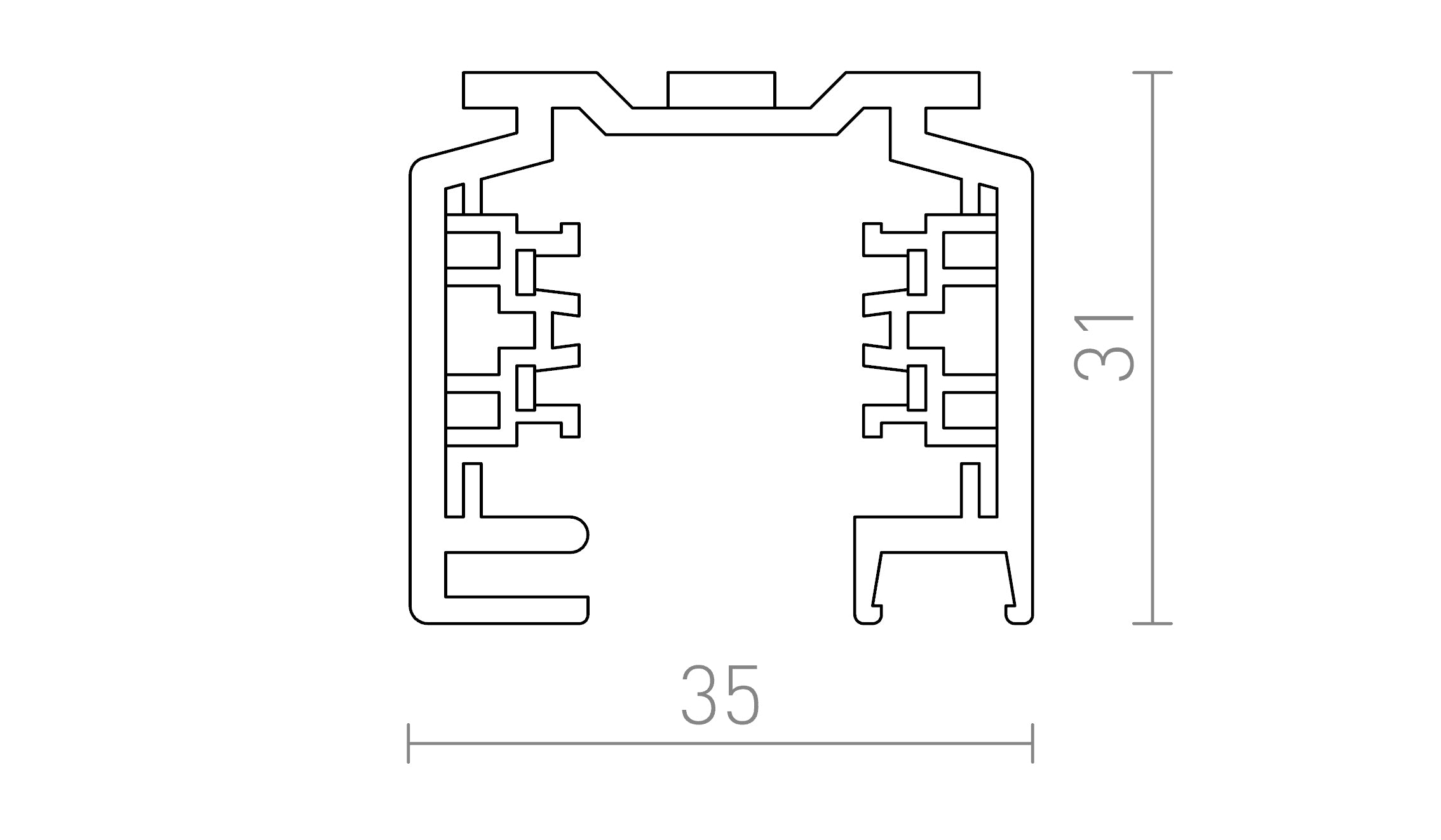 EUTRAC 1m binario trifase lampada - Product sketch