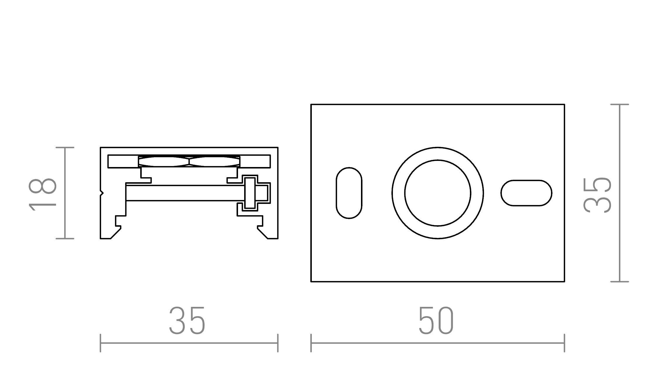 EUTRAC ripustuspala 3-vaihekiskolle - Product sketch
