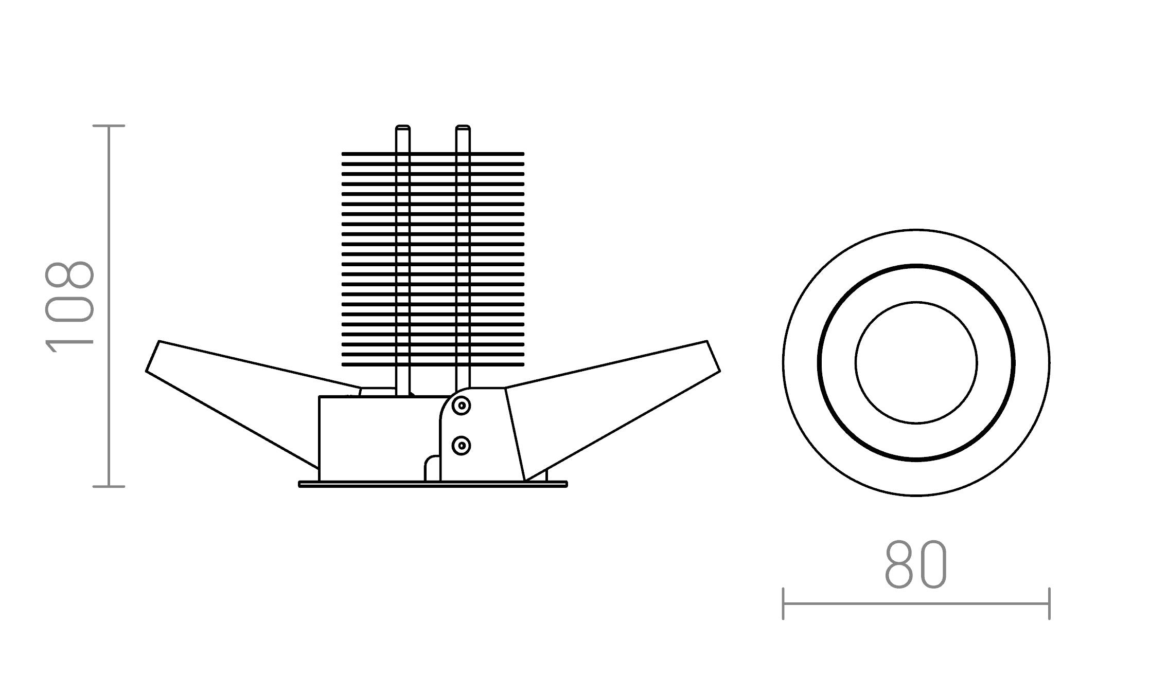 QUICK 26 nieruchoma lampa - Product sketch