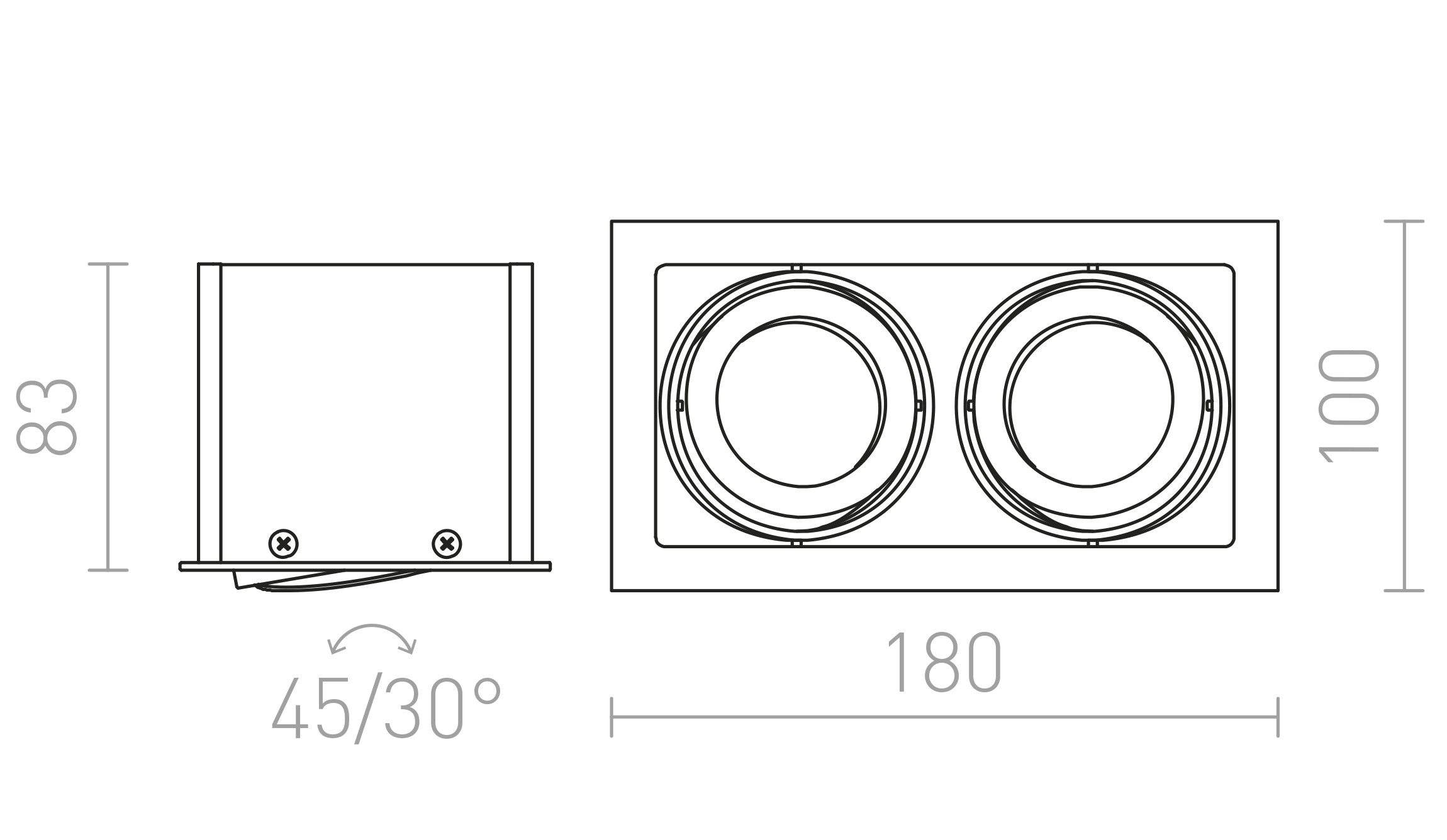 FIZZ II suunnattava lamppu - Product sketch