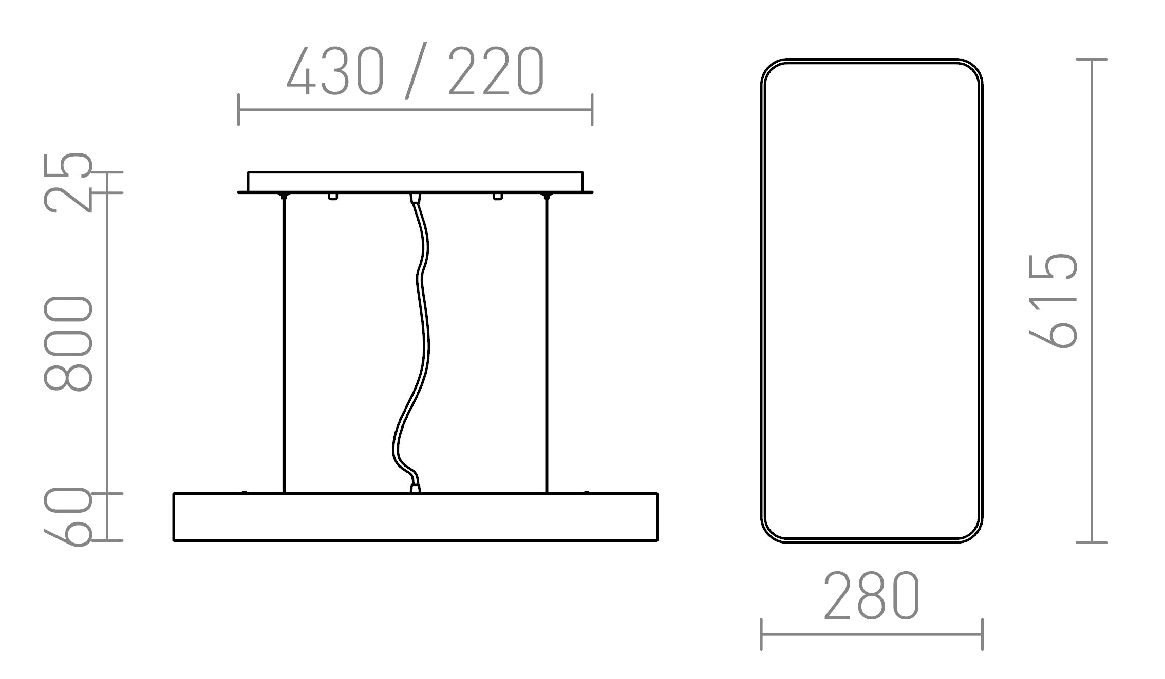 MENSA RC suspendat lampă - Product sketch
