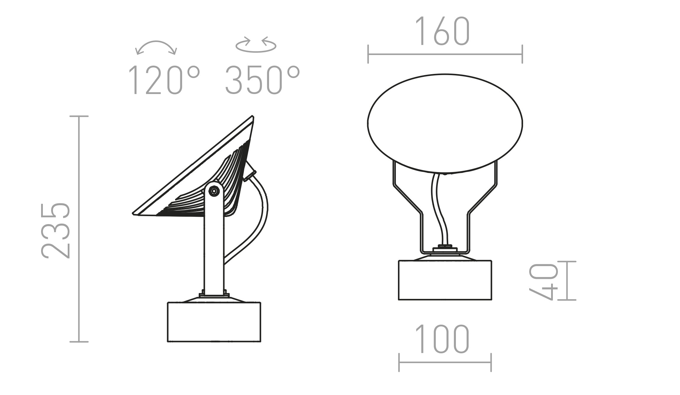 FOX ulkovalaisin heijastin - Product sketch