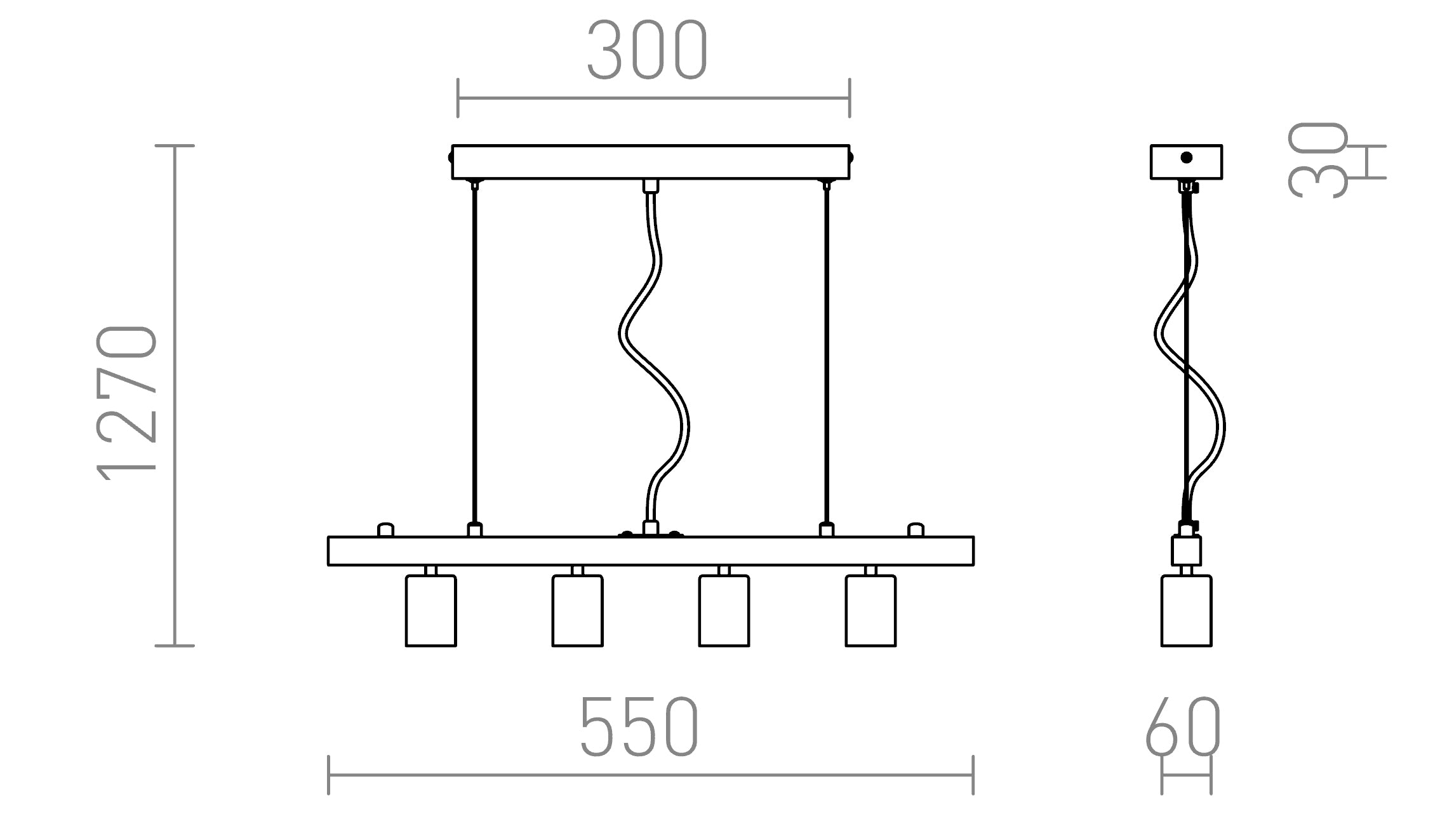 RALLONG IV base a sospensione lampada - Product sketch