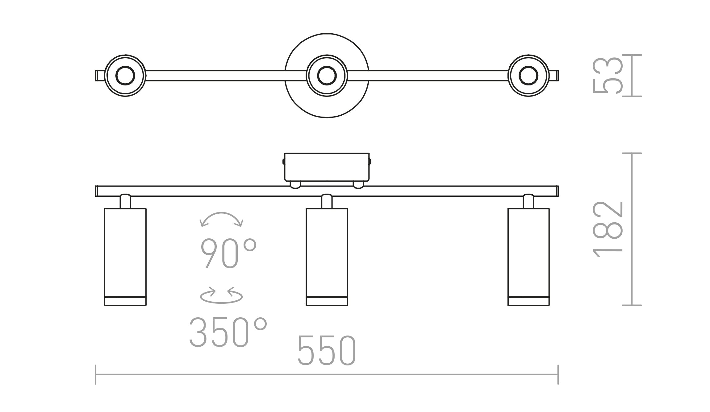BOGARD III wall lamp - Product sketch