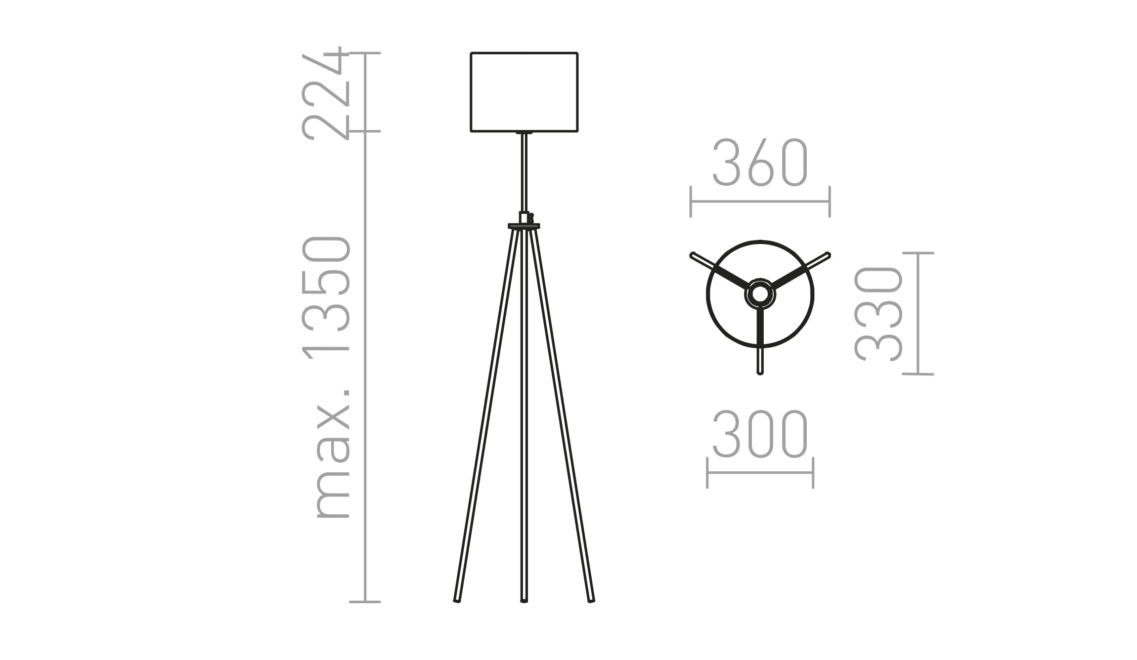 GARDETTE φωτιστικό δαπέδου λαμπτήρας - Product sketch