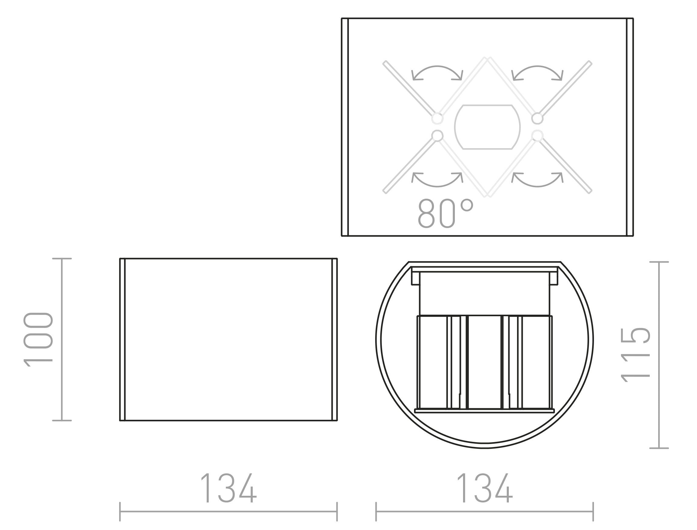 TITO R murale lampe - Product sketch