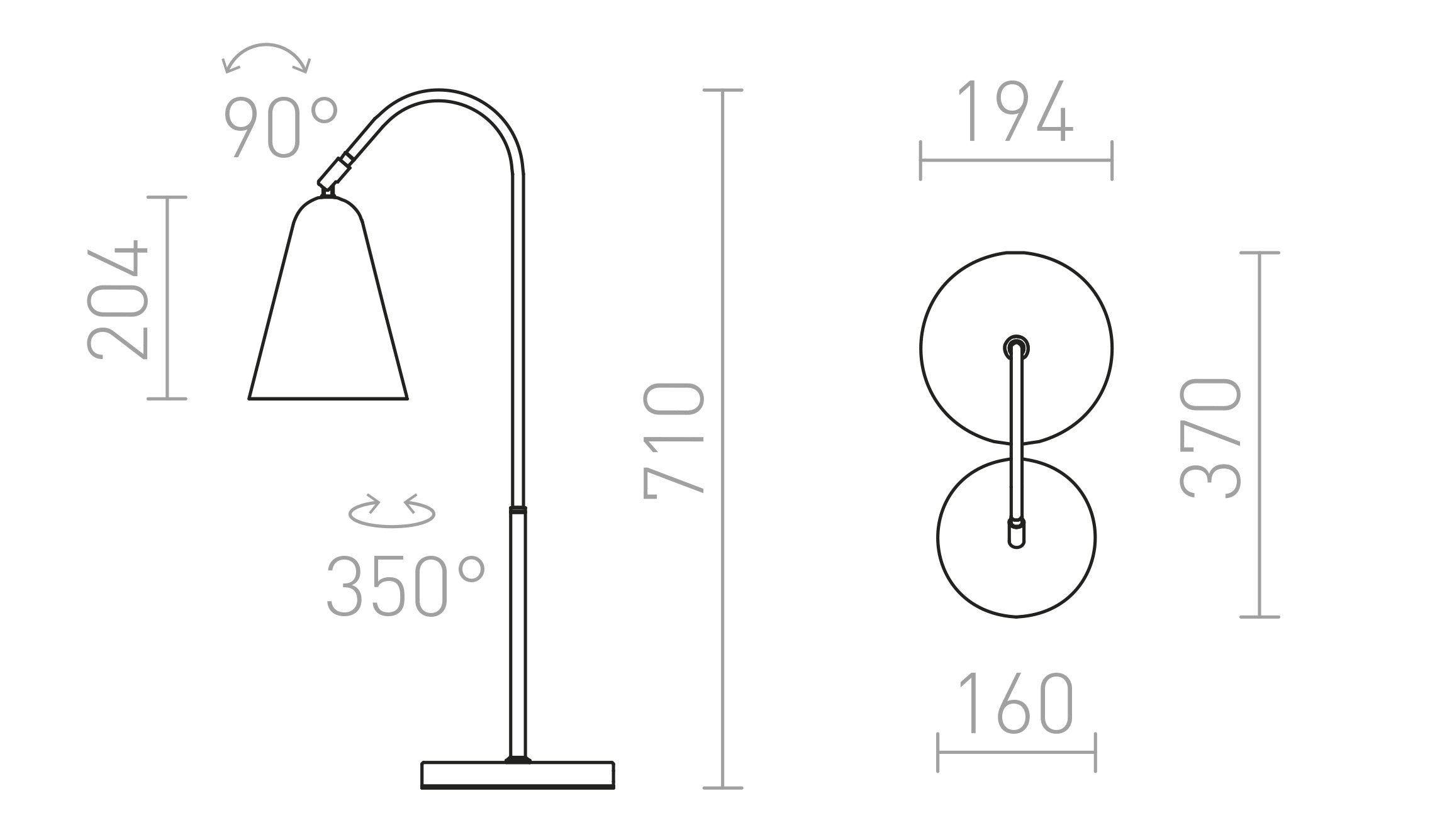 GARBO Tischleuchte lampe - Product sketch