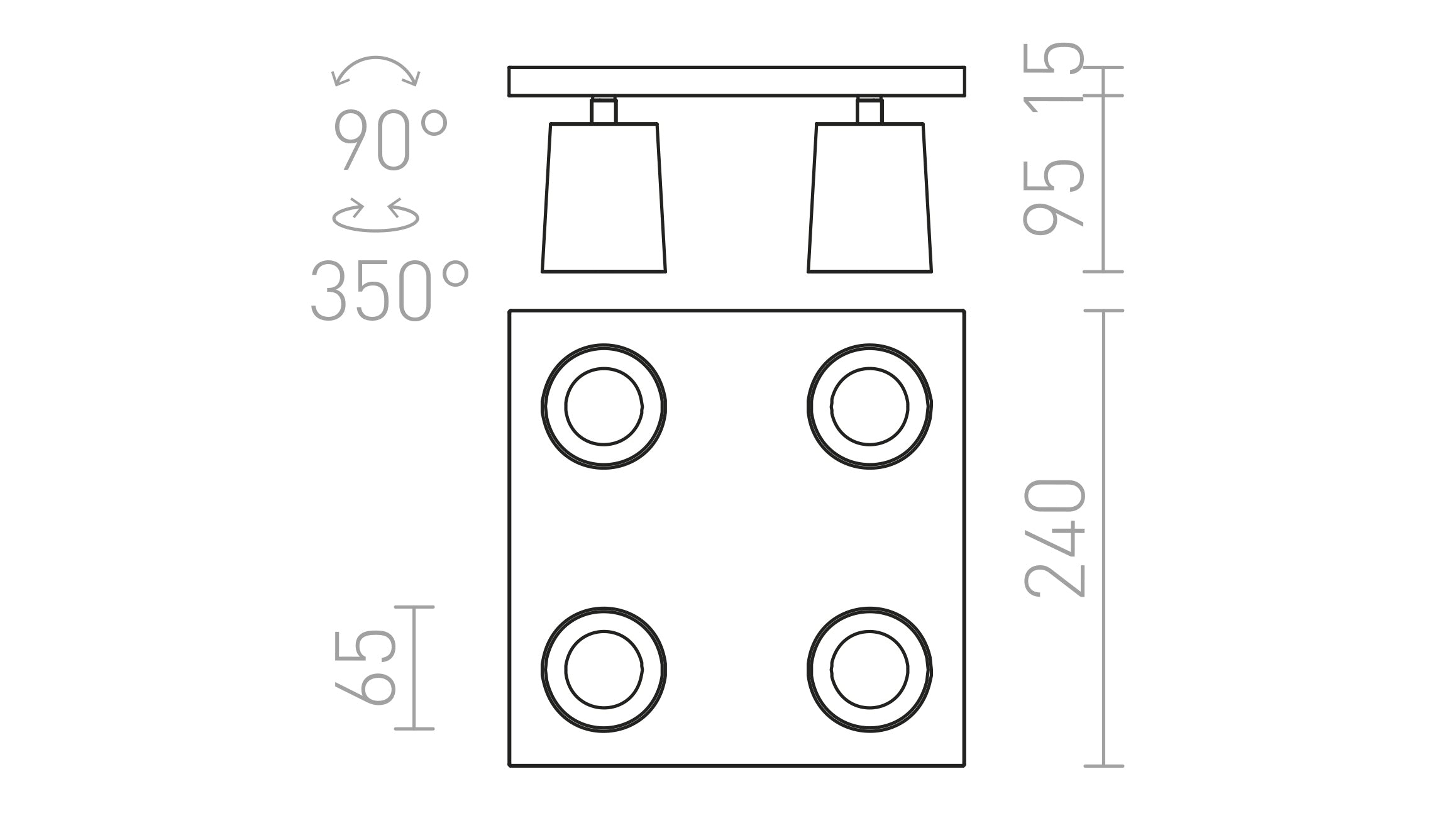 KENNY IV Deckenleuchte lampe - Product sketch