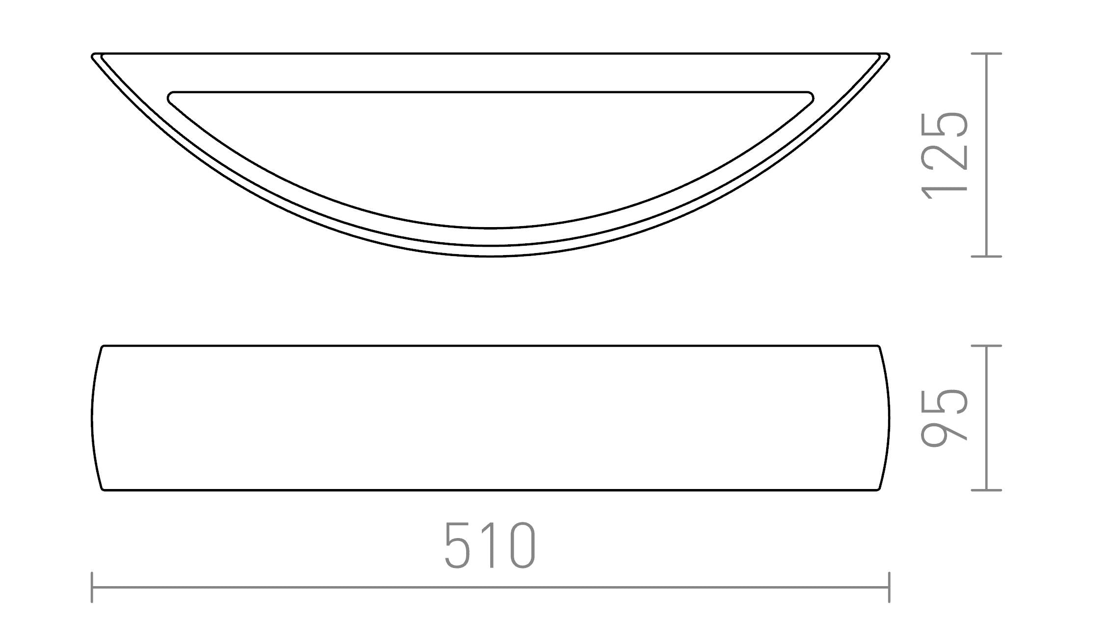 CRESCENT L nástenná lampa - Product sketch