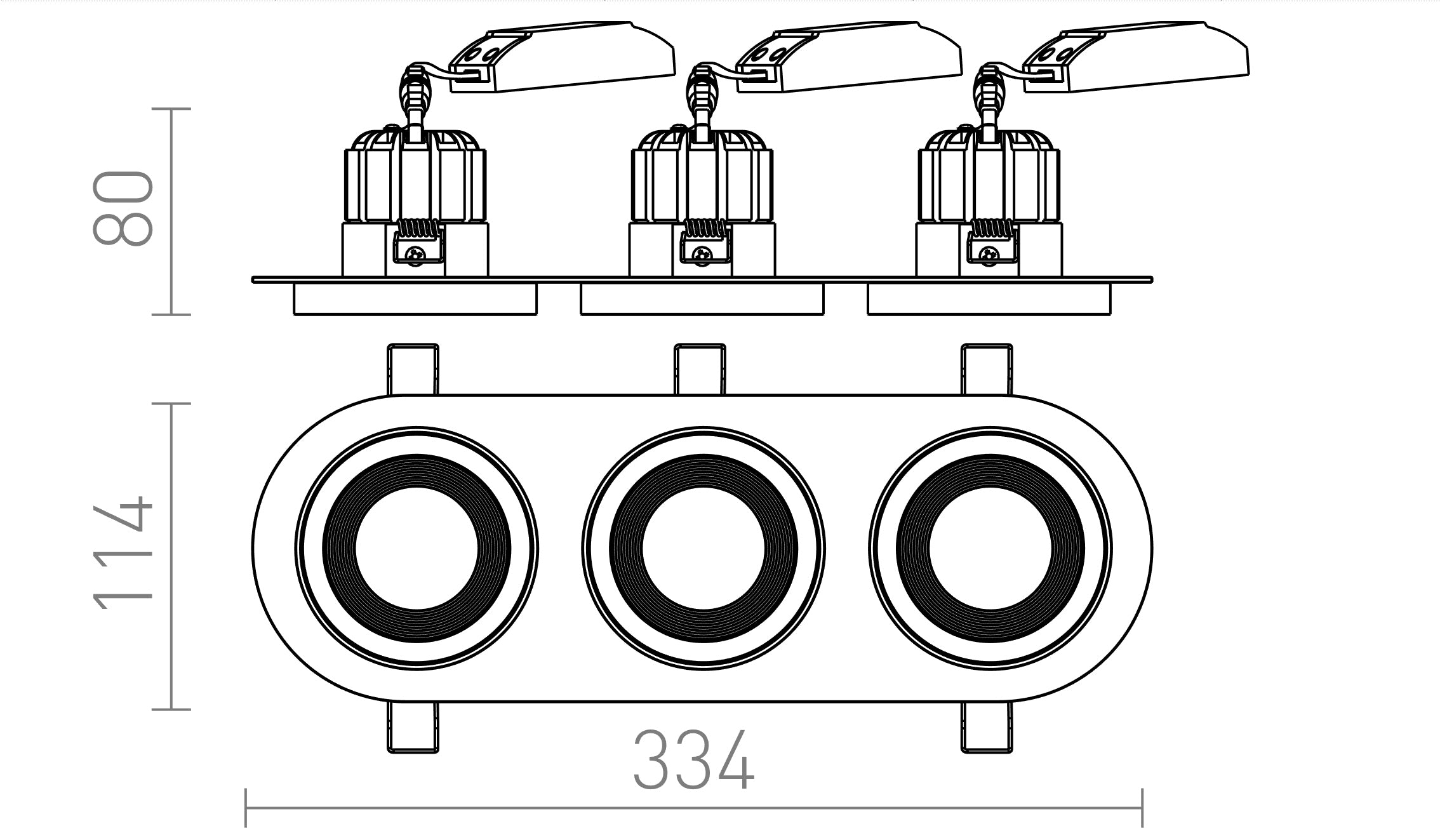 SHARM R III embutida lâmpada - Product sketch