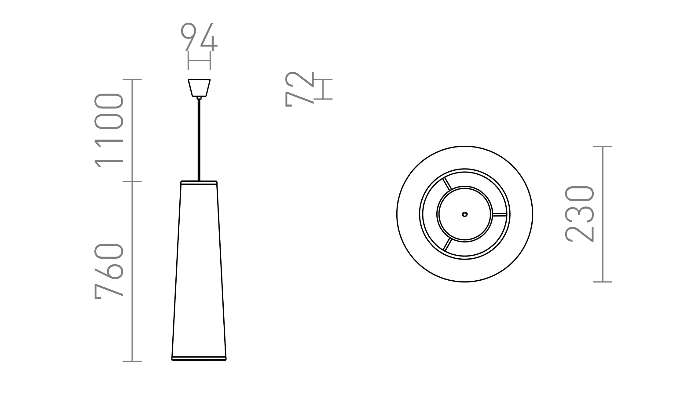 ESME 76 Pendelleuchte lampe - Product sketch