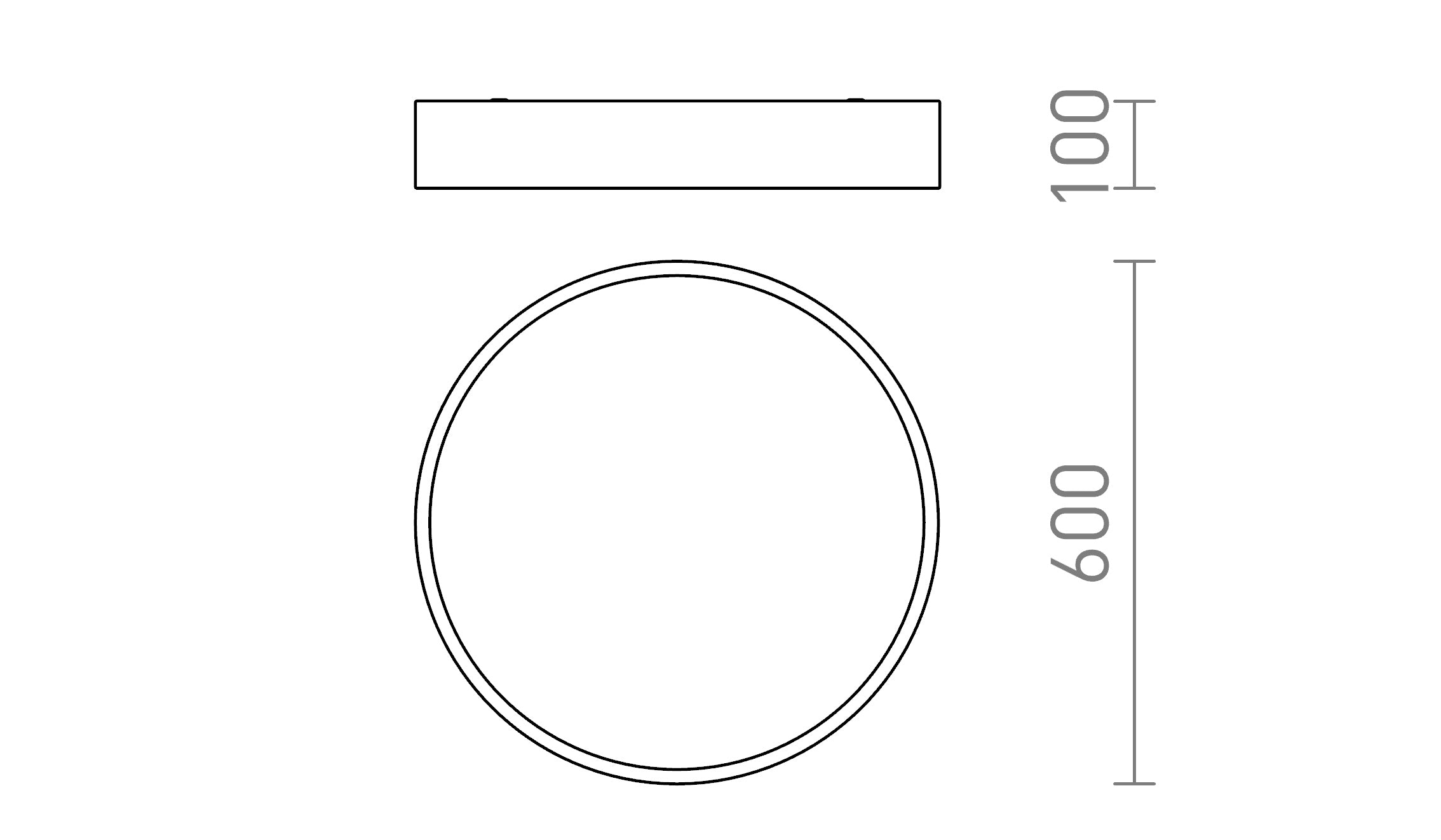 MEZZO 60 DIMM таванна лампа - Product sketch