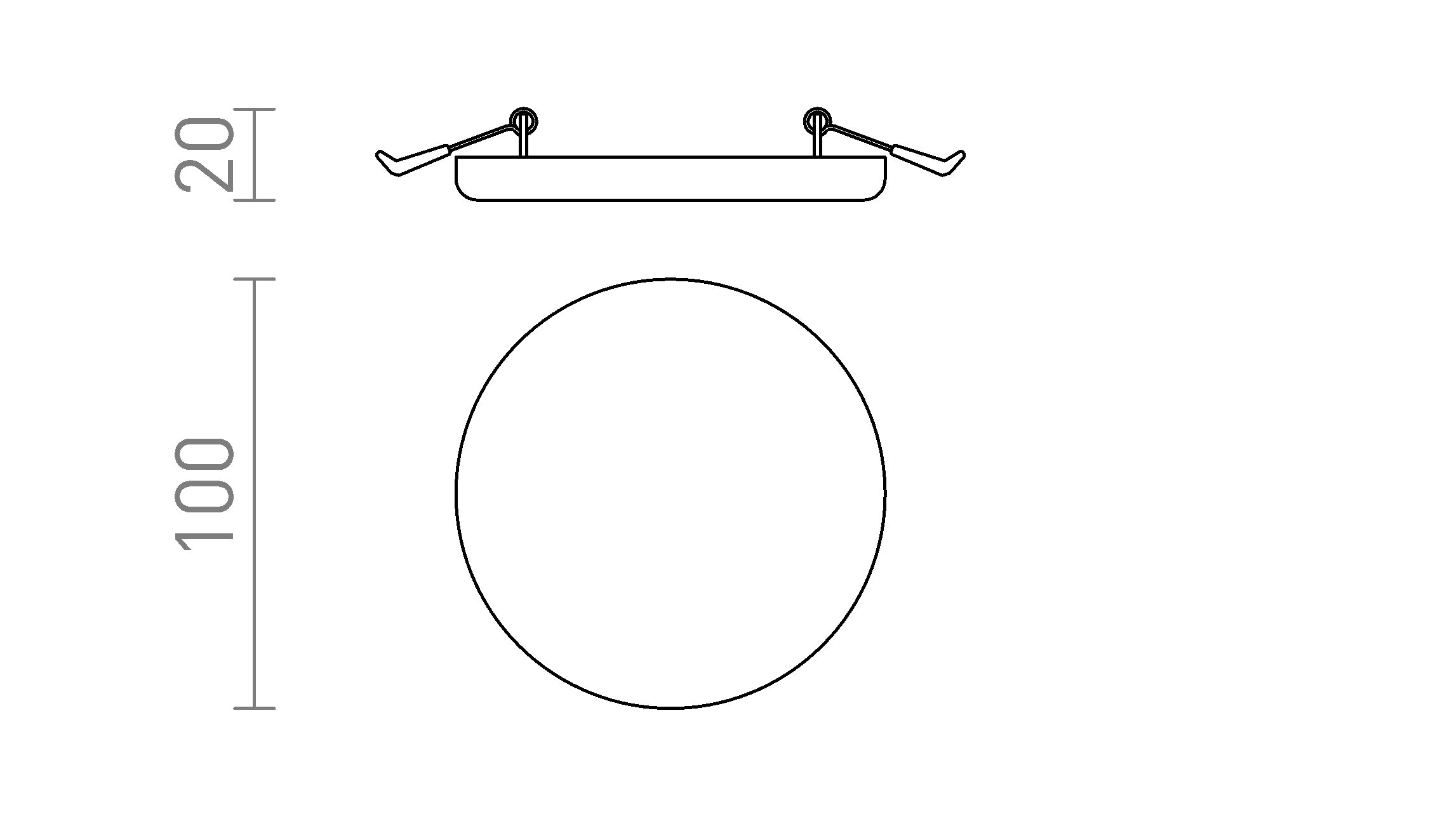 BELI R 10 вградена лампа - Product sketch
