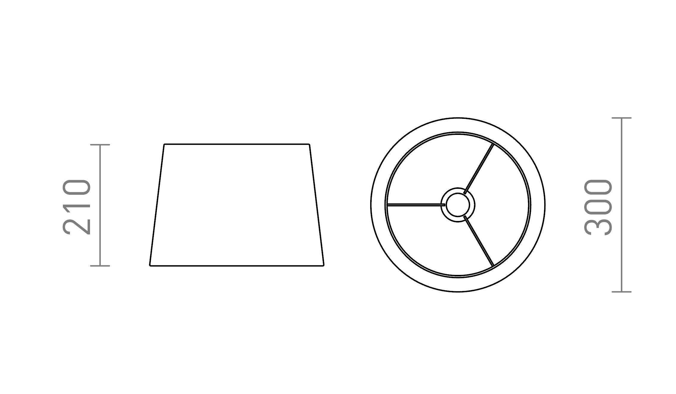 AMBITUS 30/21 pöytävalaisin varjostin - Product sketch