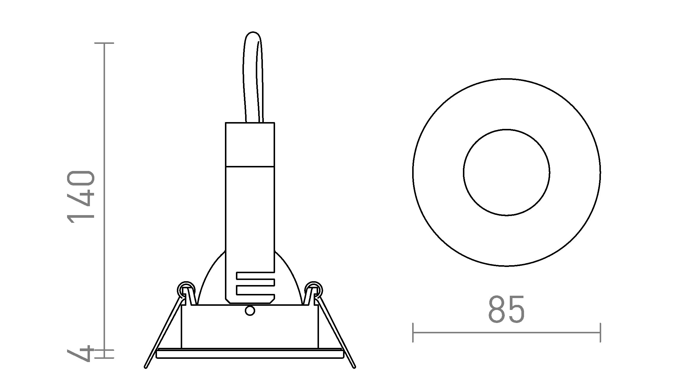 ISLA recessed lamp - Product sketch