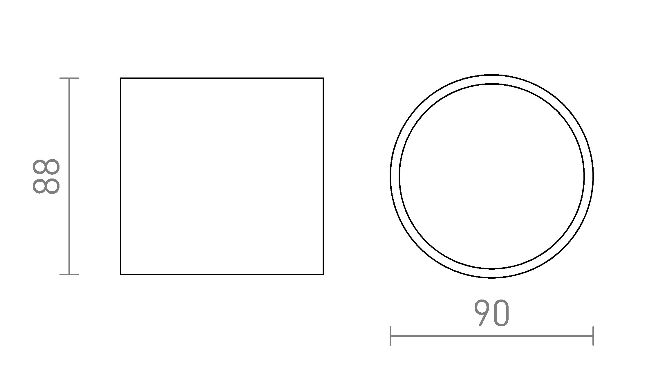 SENZA R da soffitto lampada - Product sketch