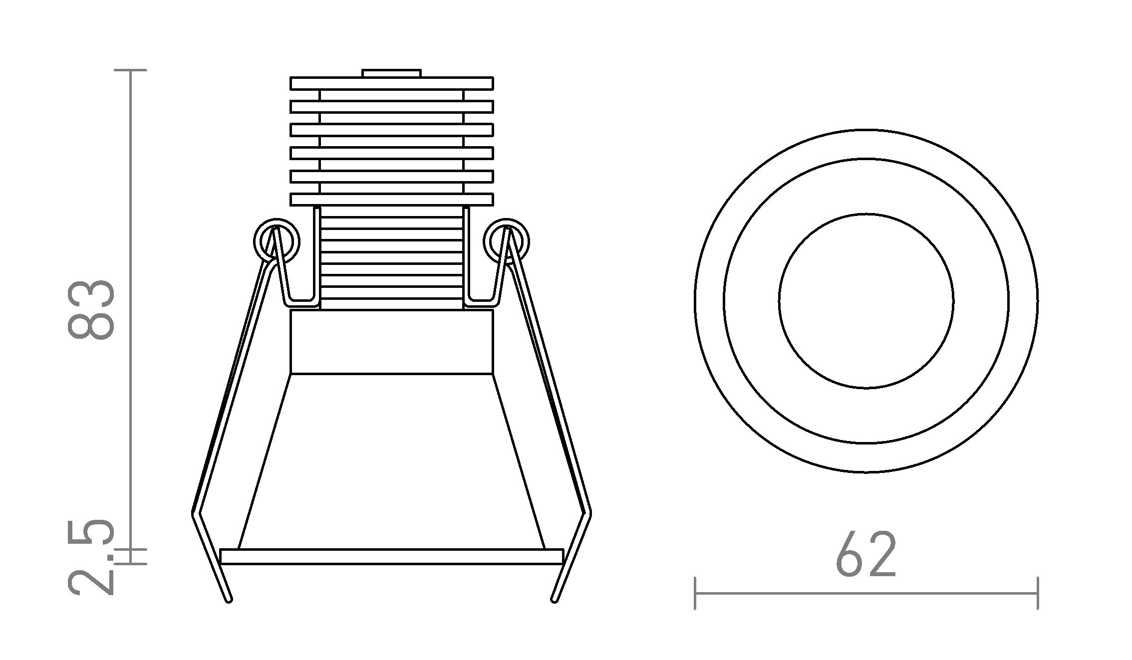 OWEN DIMM recessed lamp - Product sketch