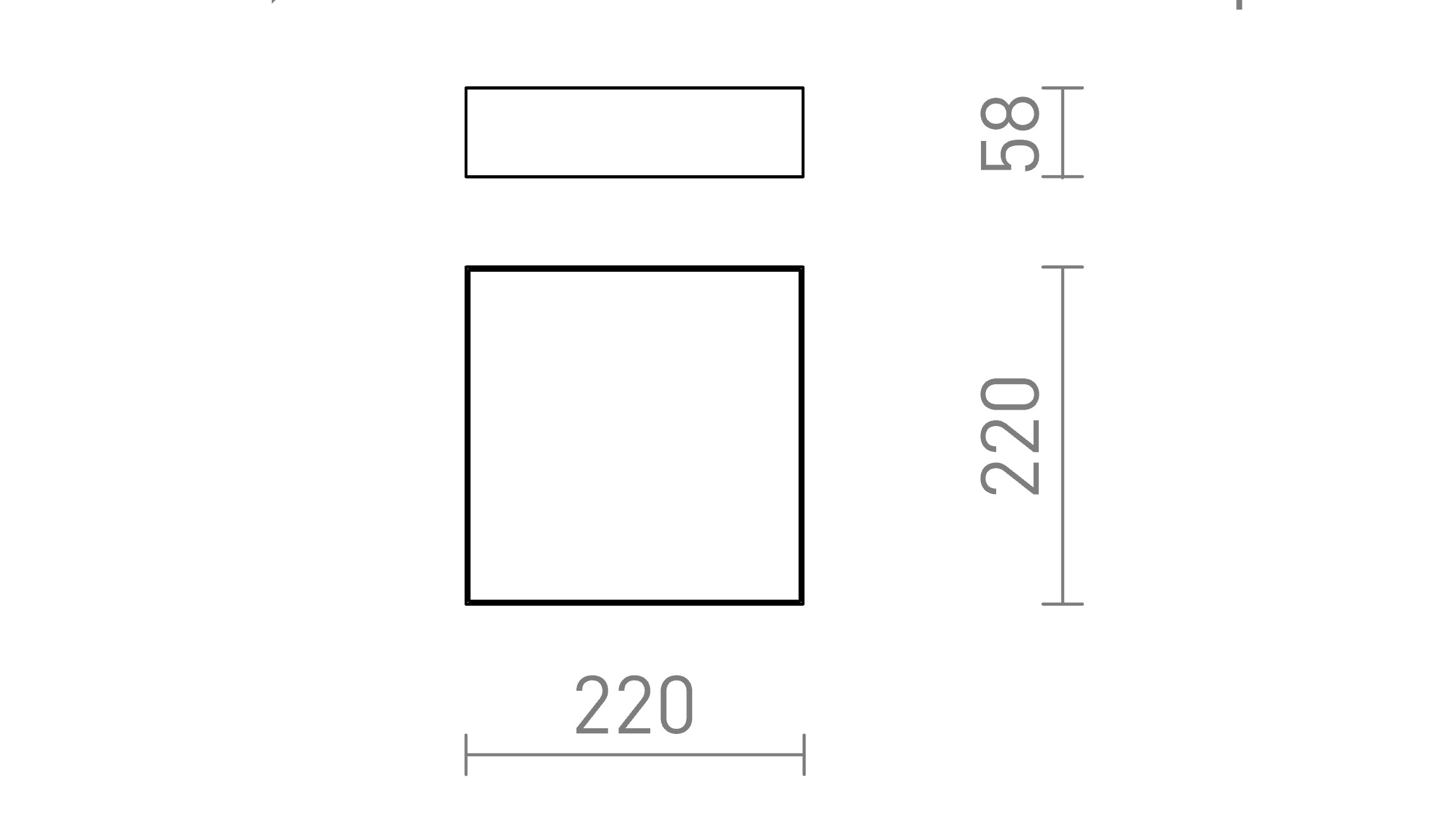 LARISA SQ 22 HIMM katto lamppu - Product sketch