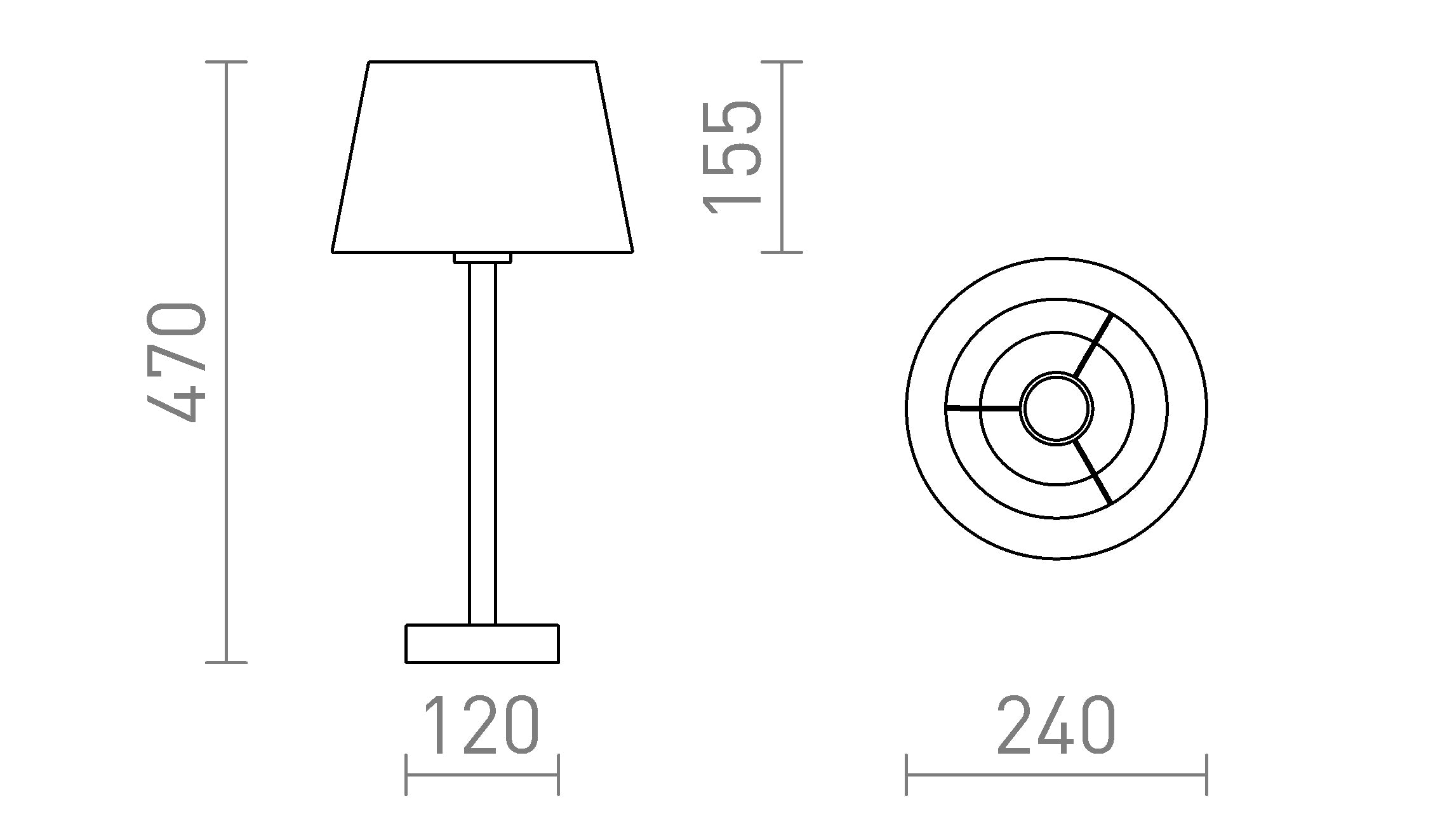 MAUI/ALVIS 24 namizna svetilka lampa - Product sketch