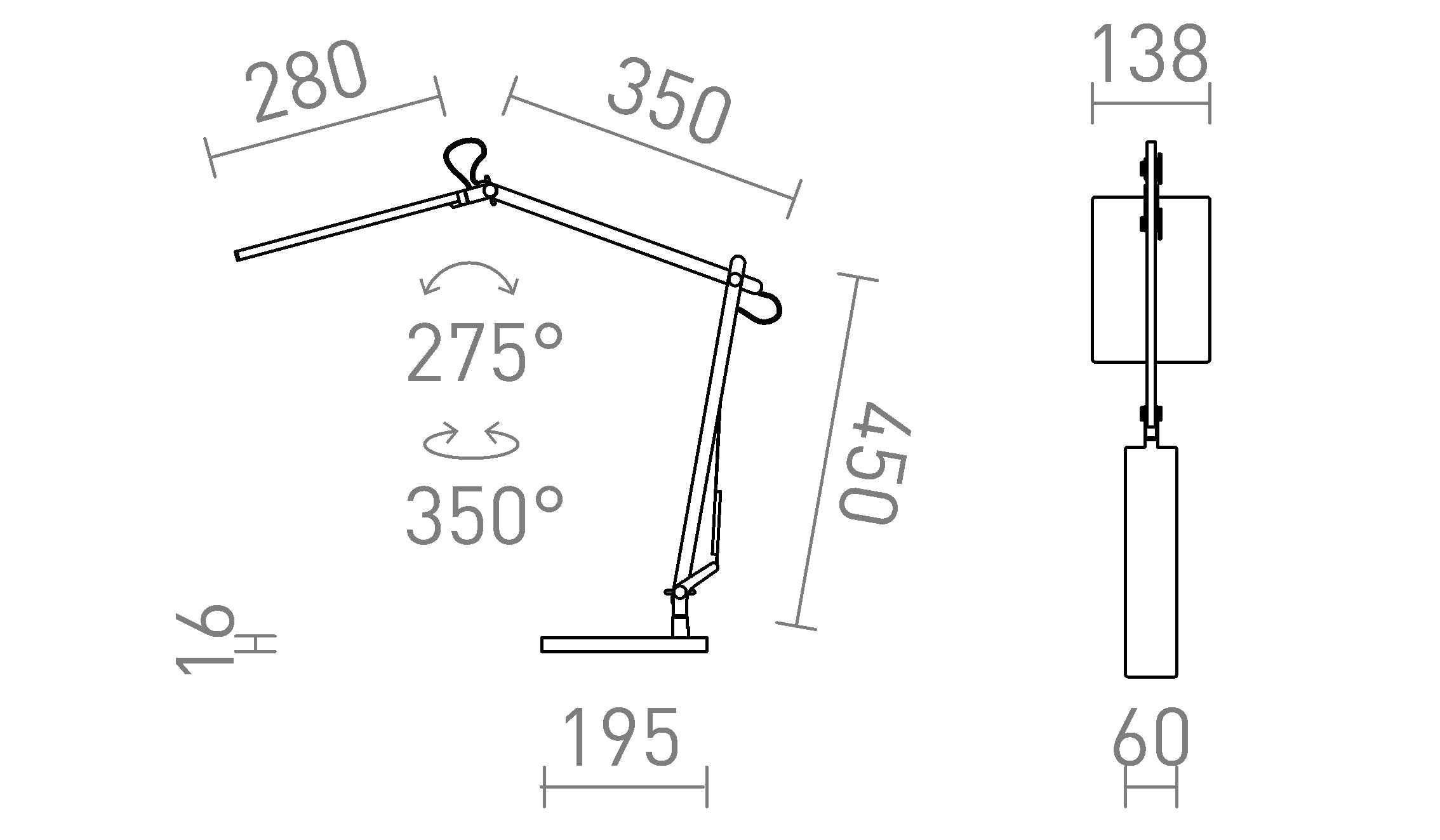 NORMA DIMM pöytävalaisin lamppu - Product sketch