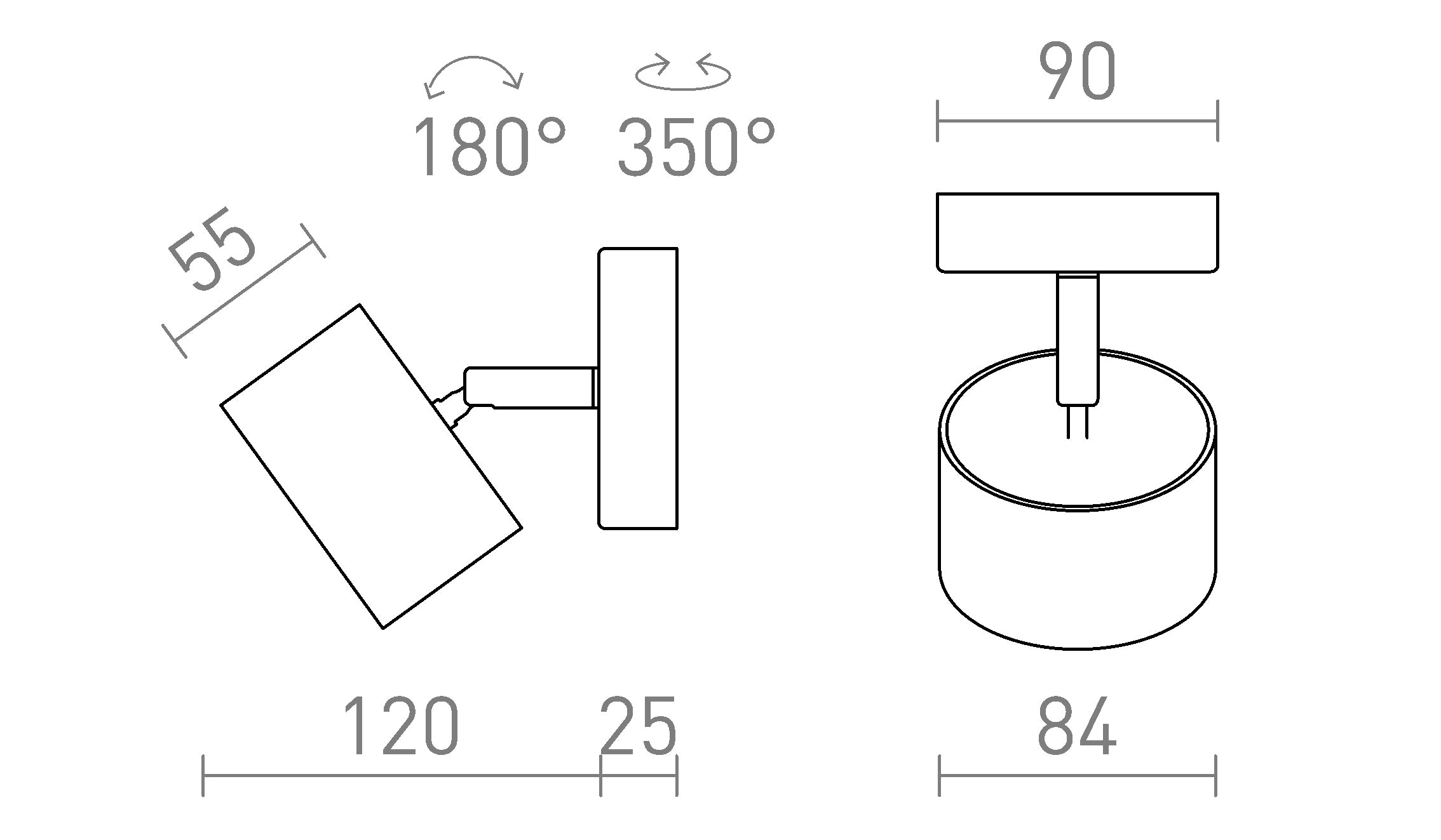 PIXEL I applique/plafoniera lampada - Product sketch