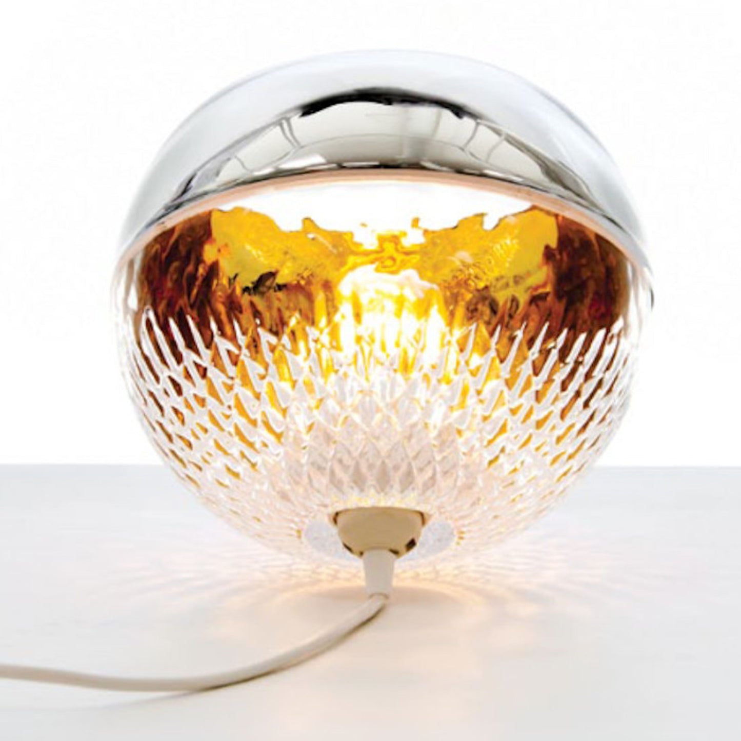 RENDL Outlet KISS pendant shade clear glass/chrome-tinted glass max. 60W F8469SGGL0 2