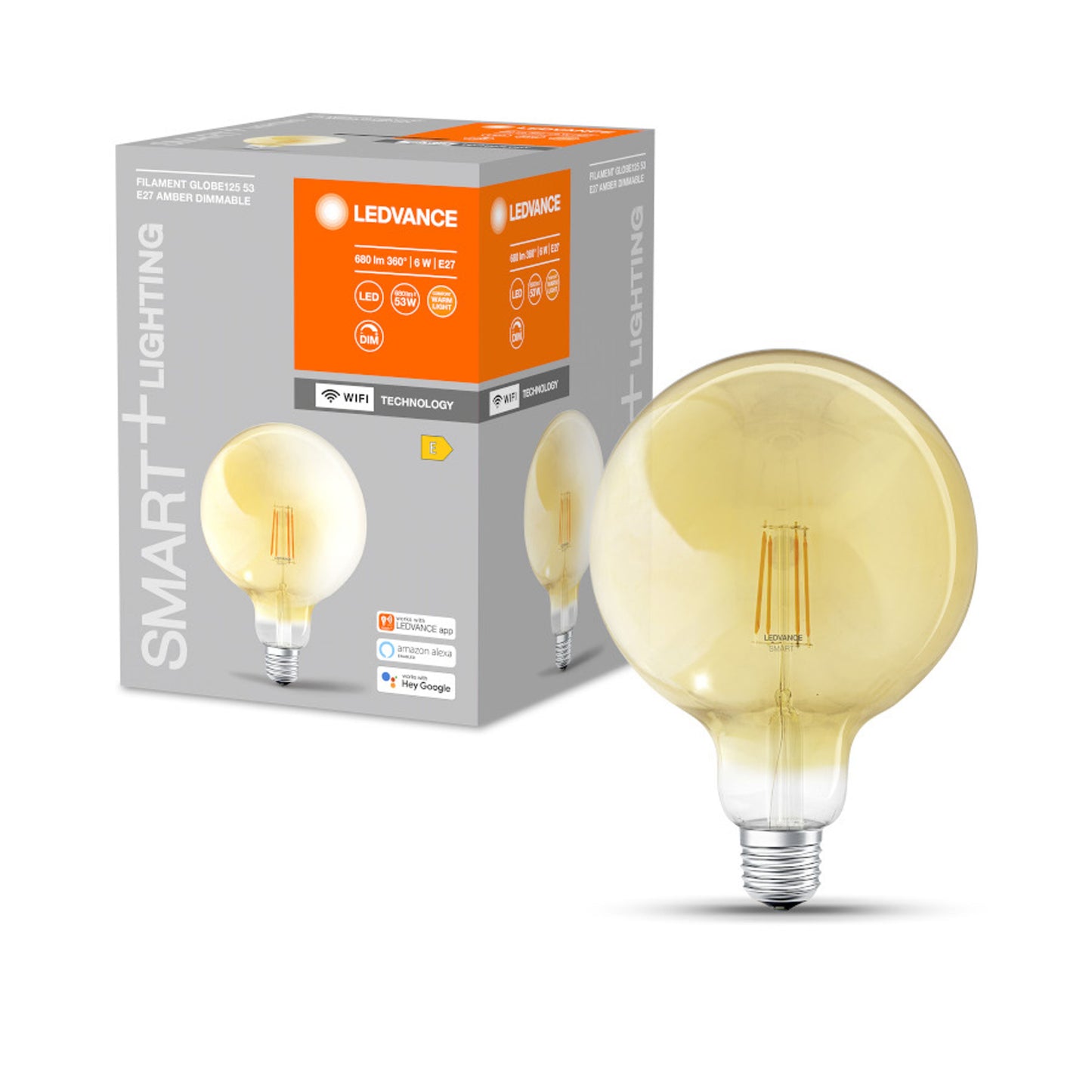 RENDL light source OSRAM SMART+ Globe 125 WiFi Vintage amber 230V E27 LED EQ53 2400K G13944 2