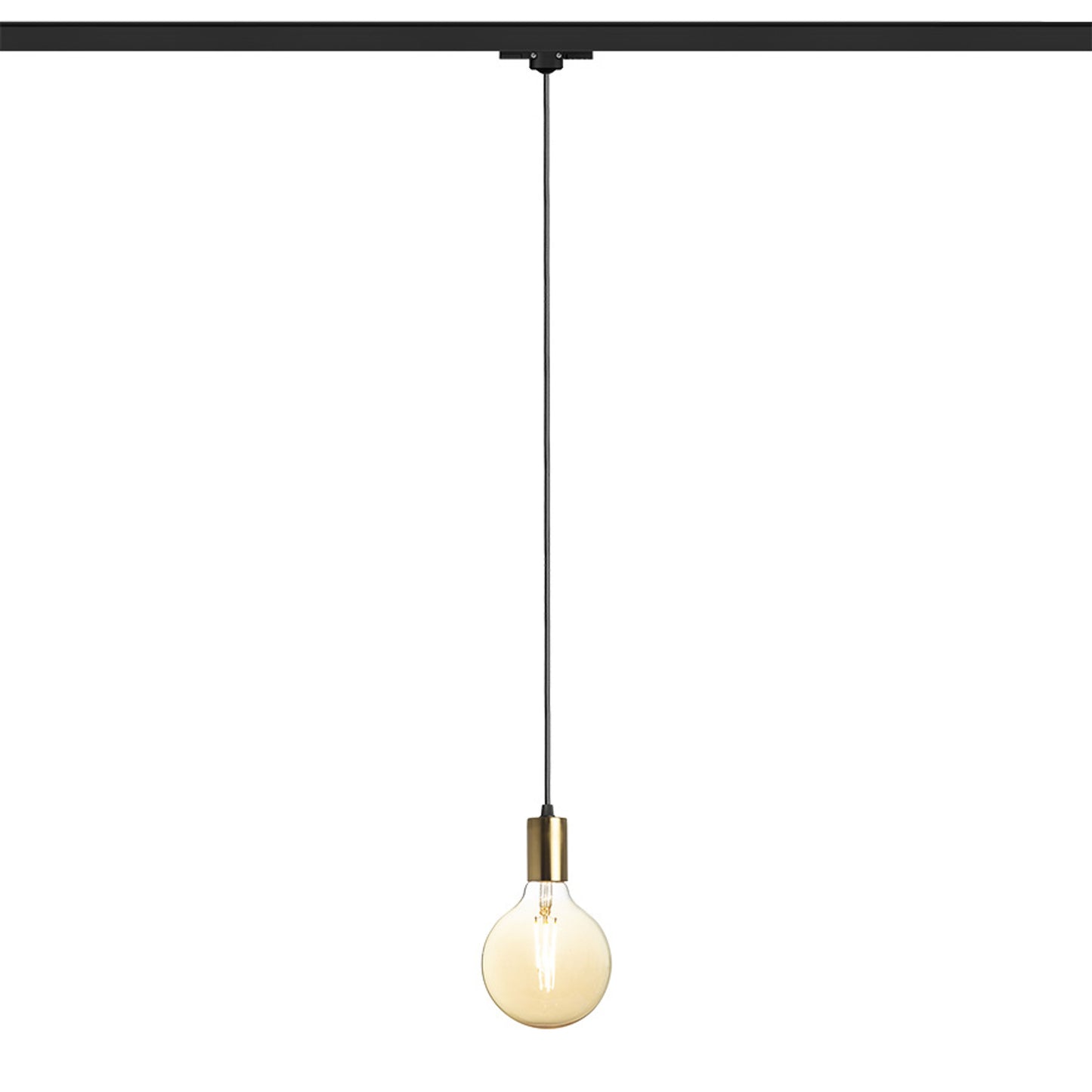 RENDL 3-circuit track system ARAQ for 3-circuit tracks pendant brushed brass/black 230V LED E27 15W R13979 1
