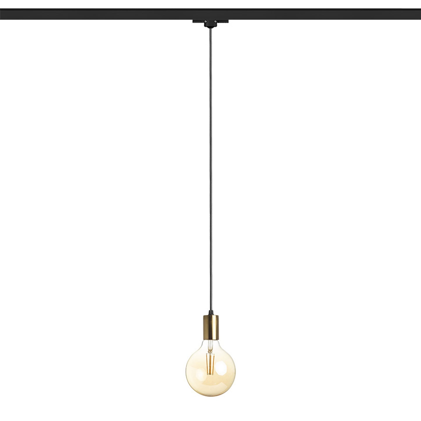 RENDL 3-circuit track system ARAQ for 3-circuit tracks pendant brushed brass/black 230V LED E27 15W R13979 2
