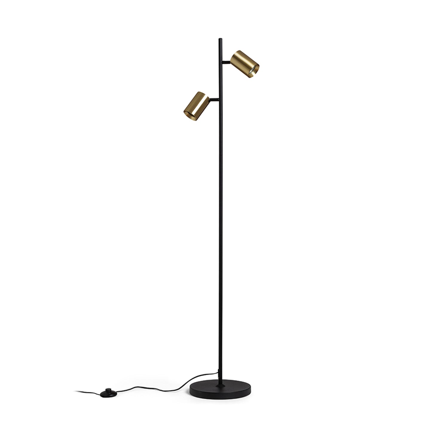 RENDL floor lamp FLYNN II floor black/brushed brass 230V LED GU10 2x9W R14267 1