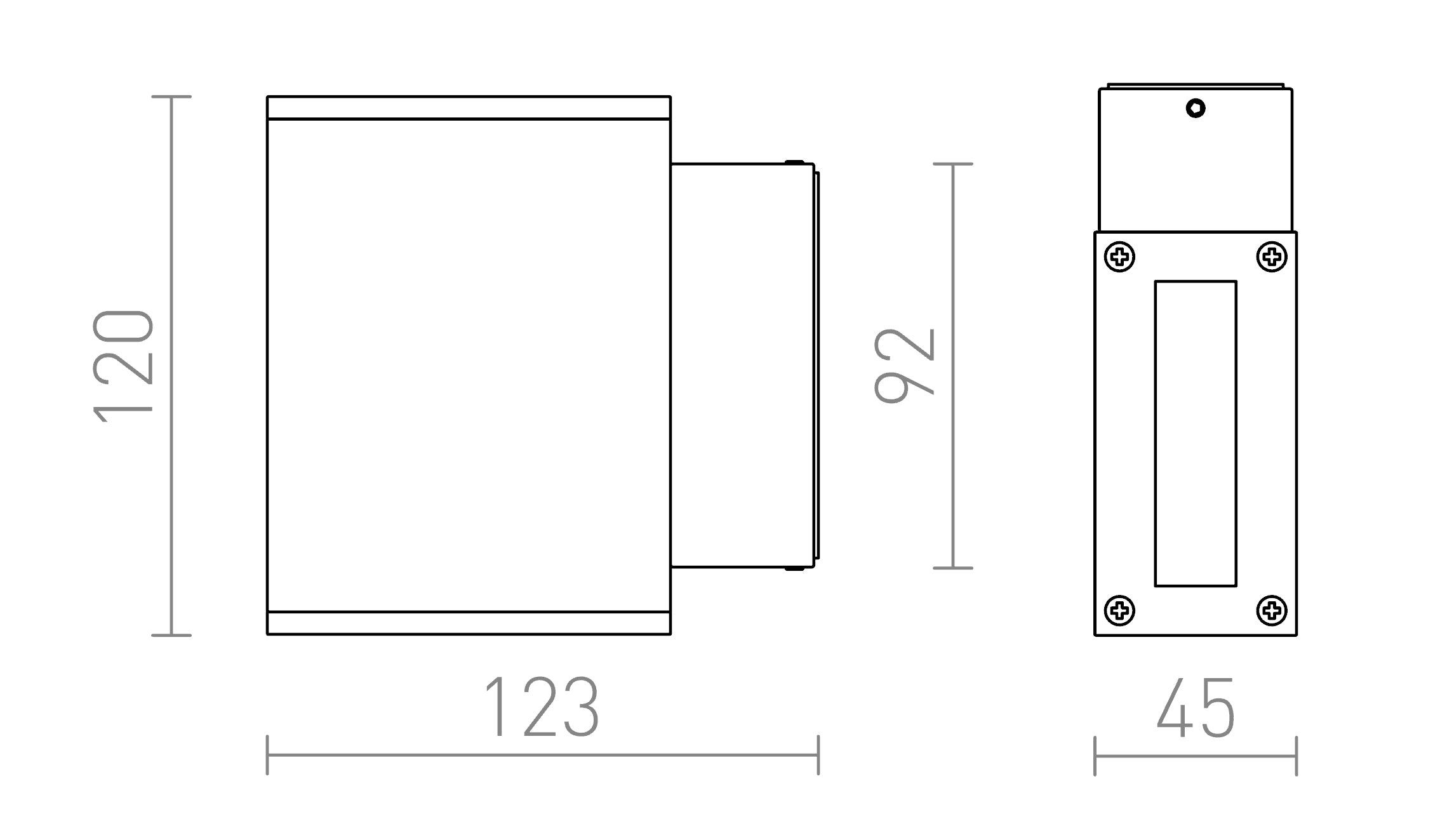 DIXIE 4x12 seinä lamppu - Product sketch