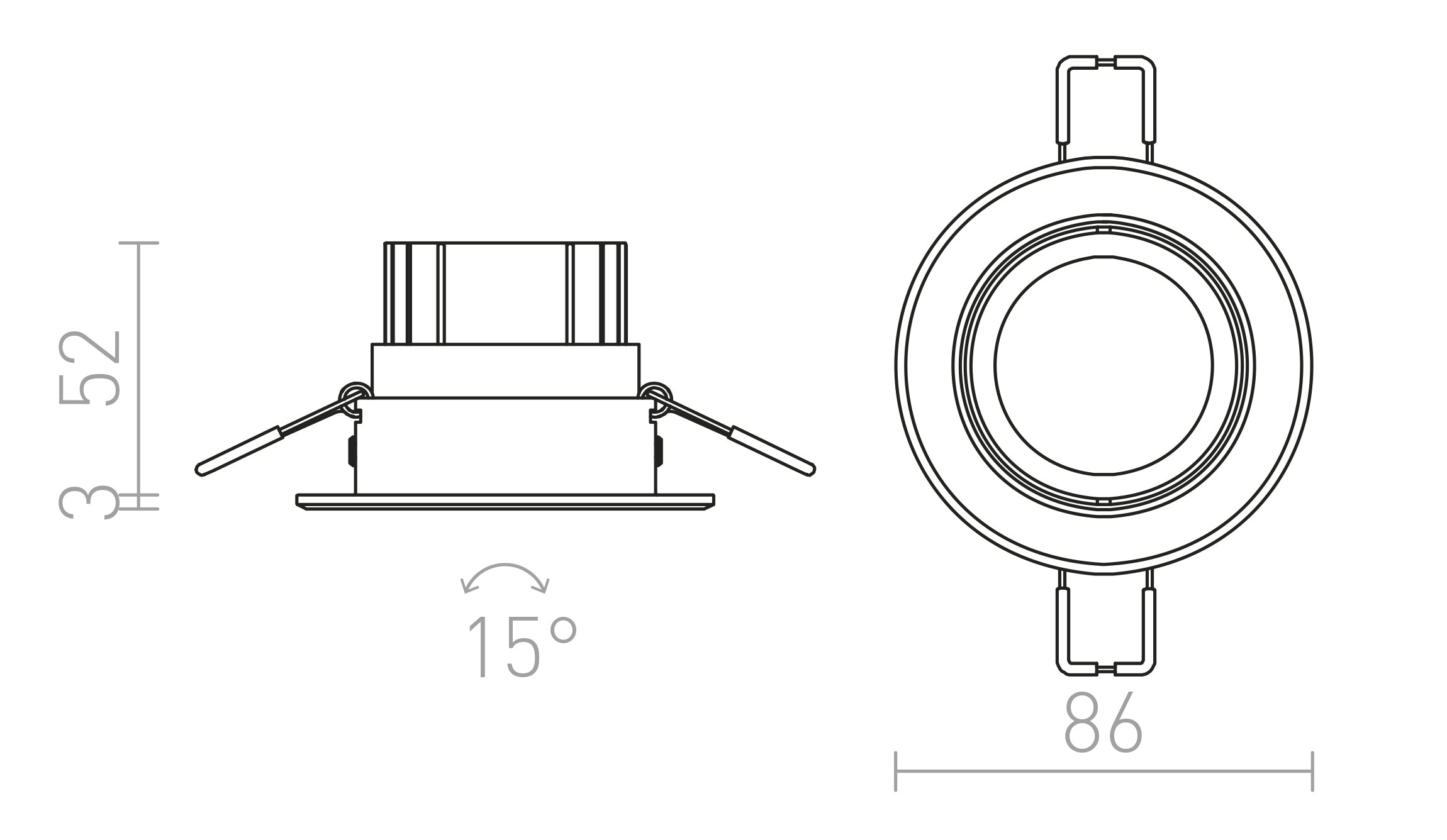 MIRO  upotettu lamppu - Product sketch