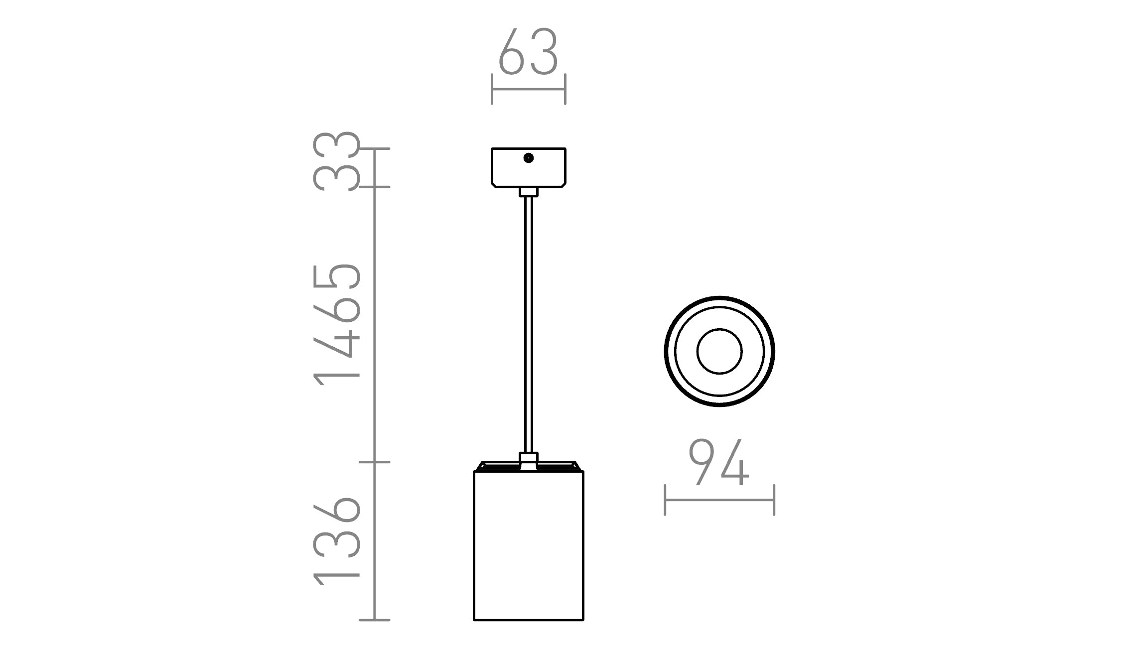 OCTAVE  a sospensione lampada - Product sketch