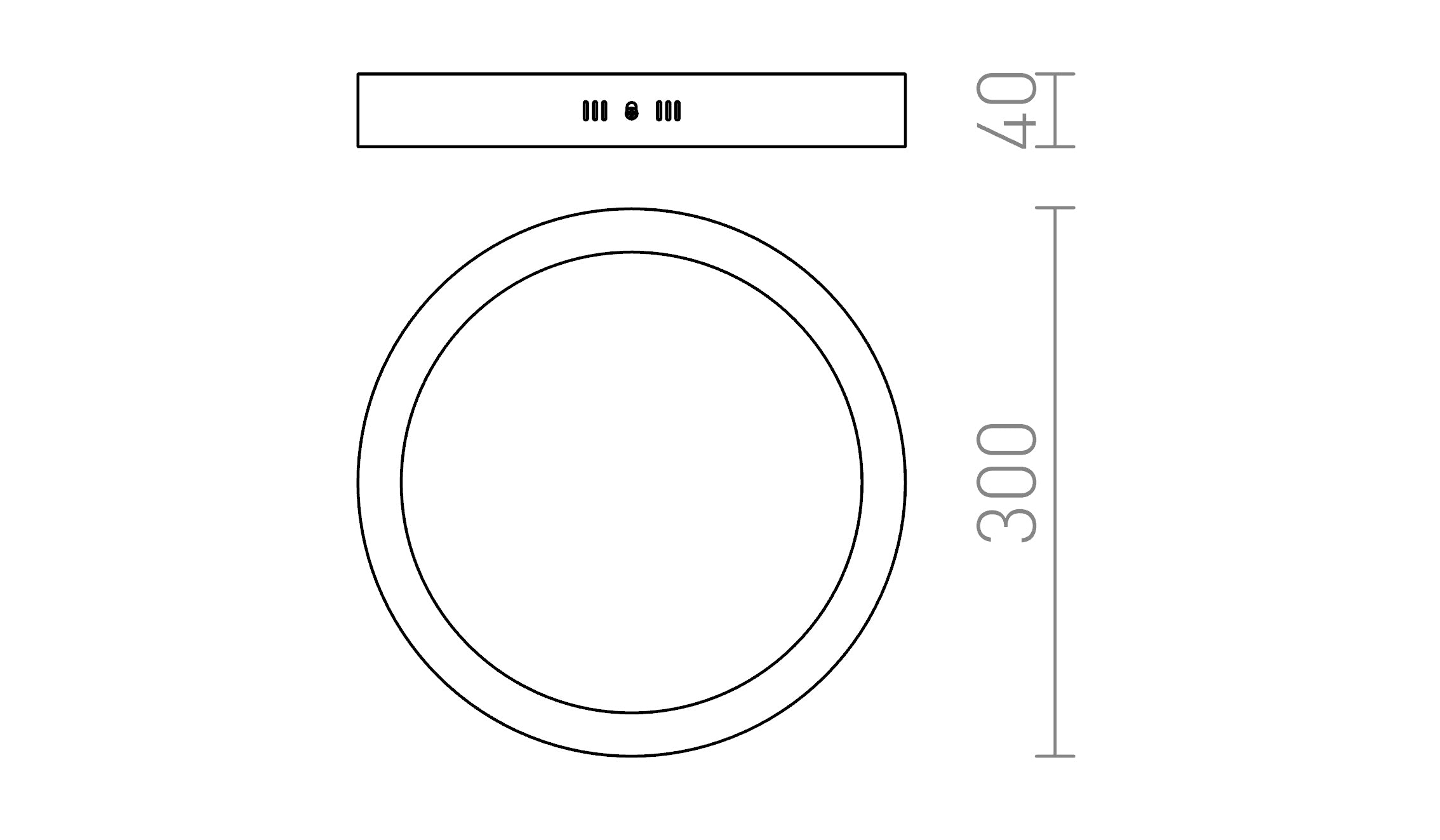 SLENDER R 30 PINTA-ASENNETTAVA - Product sketch