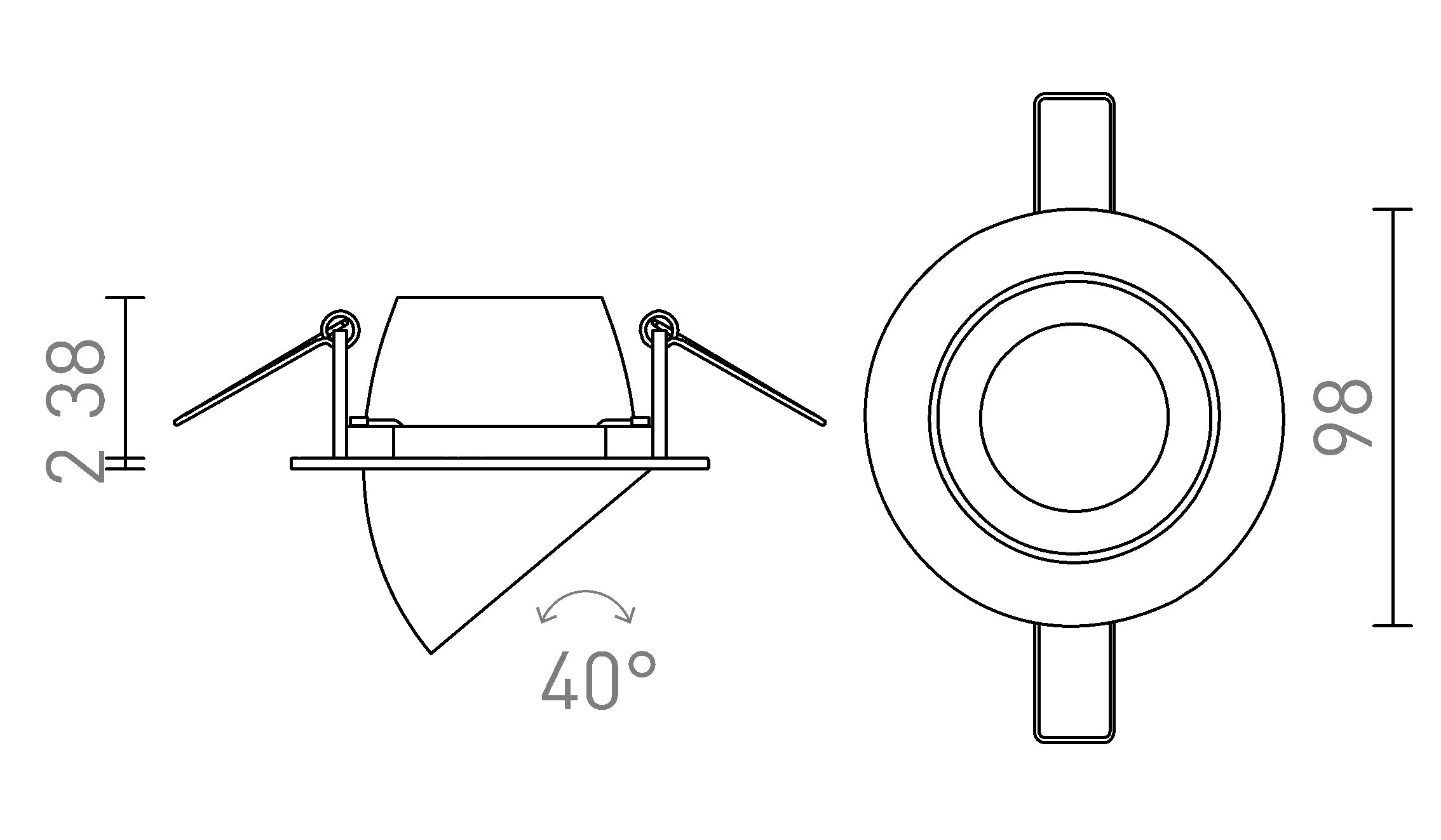 VIP  taitettava lamppu - Product sketch