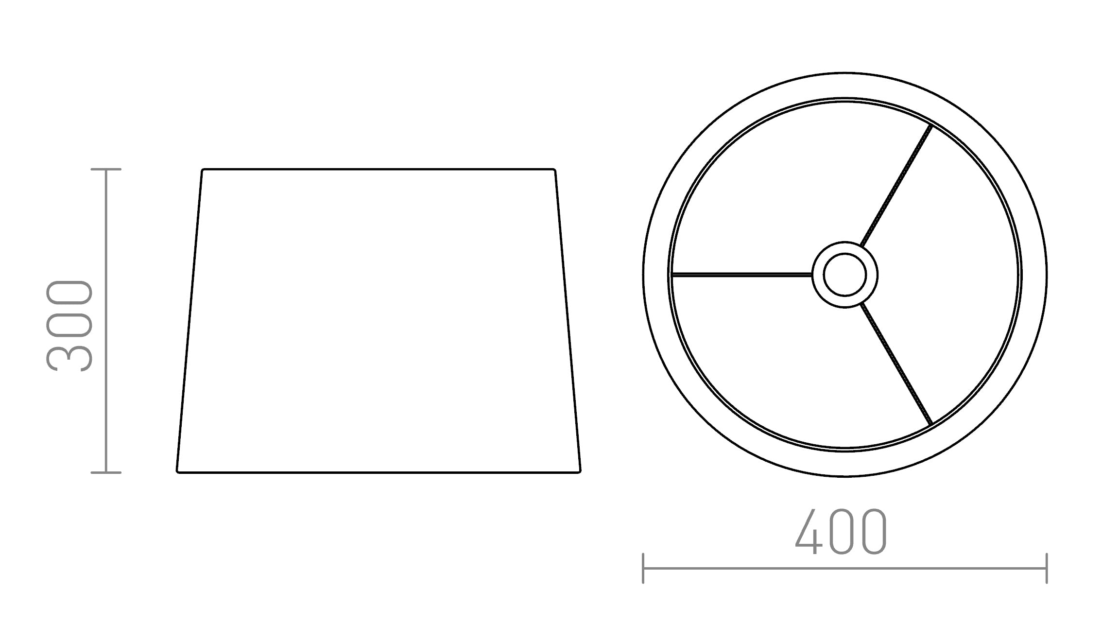 ASPRO 40/30 varjostin - Product sketch