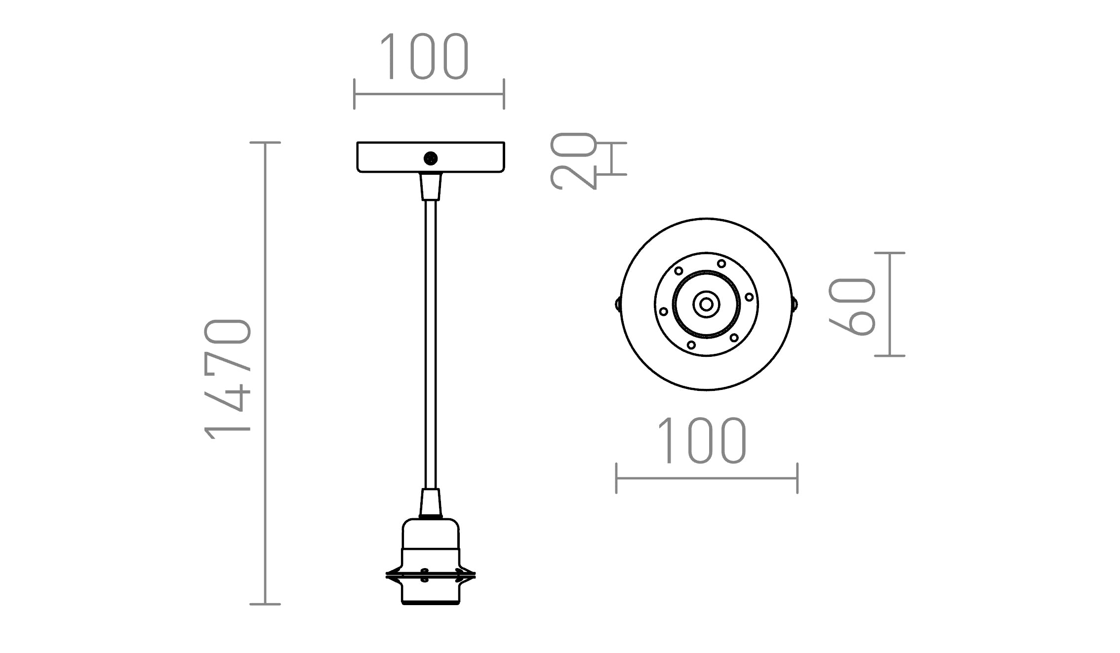 ELISA  riippuvalaisinsetti KRK+HKA+KRS - Product sketch