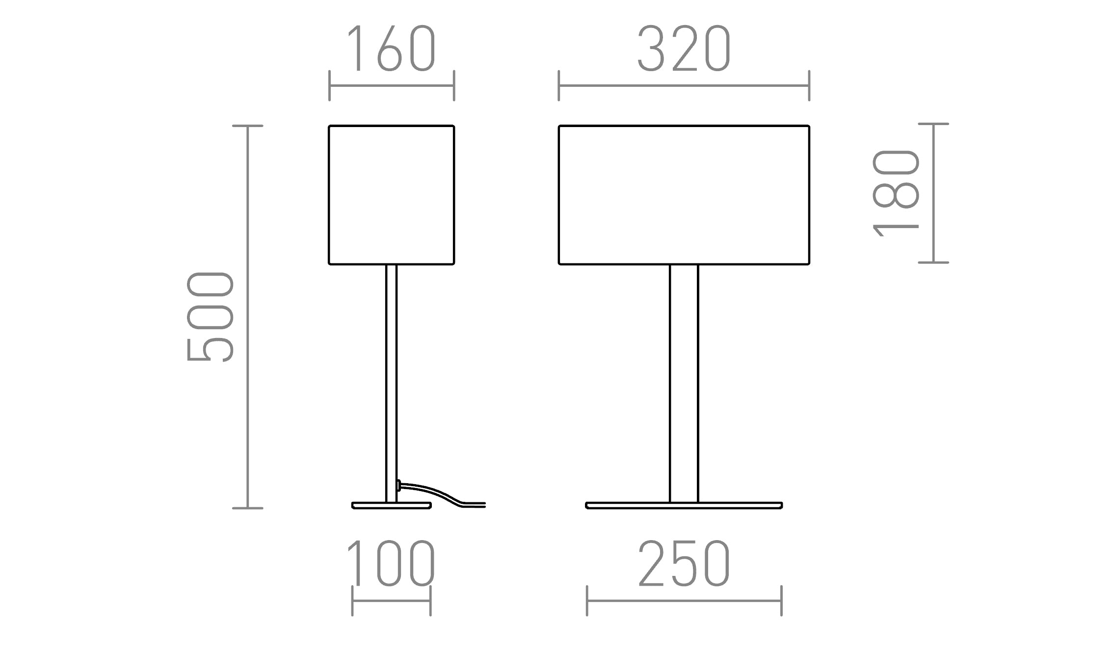 PLAZA M PÖYTÄ - Product sketch