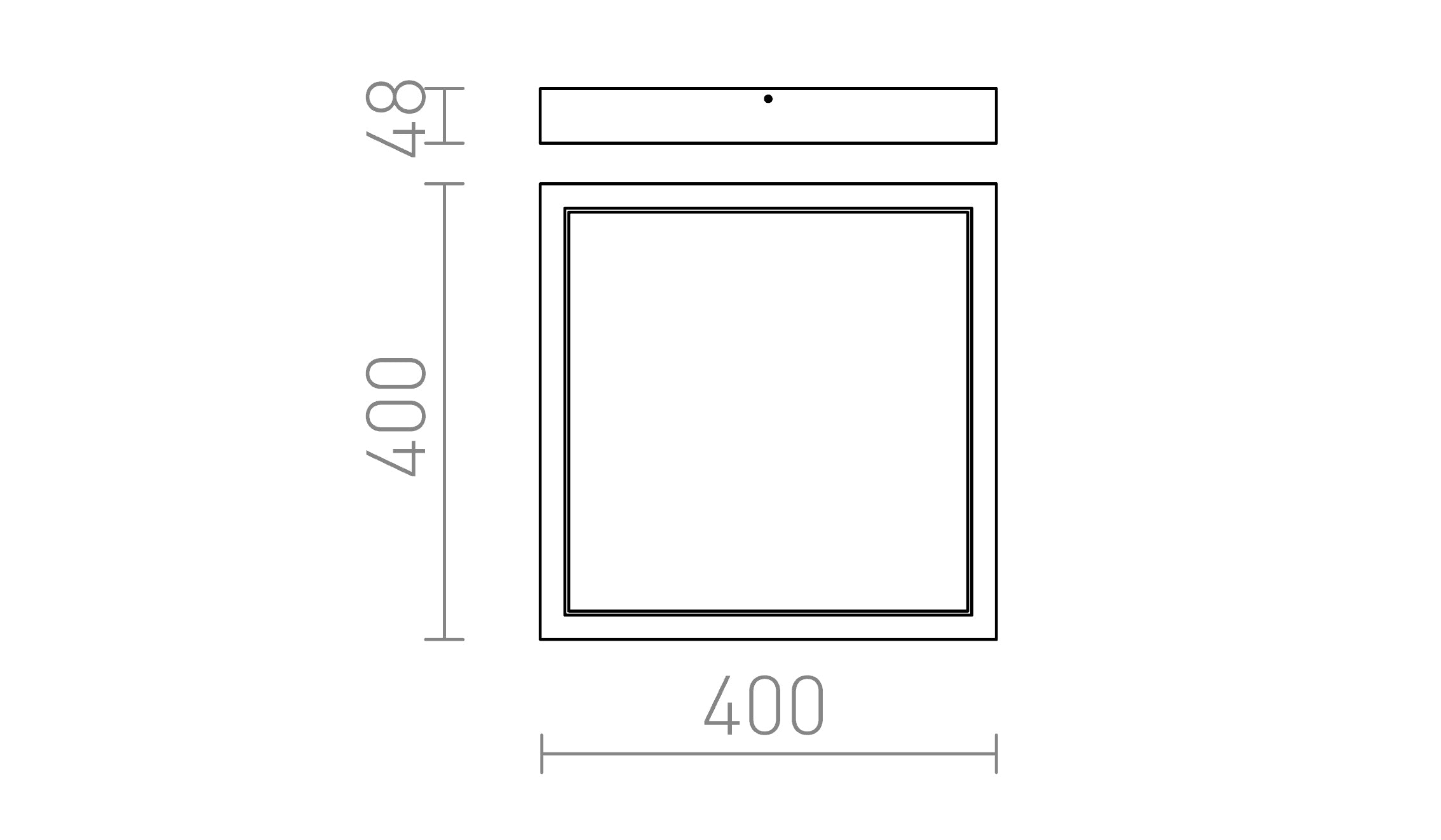 STRUCTURAL LED 40x40 pinta-asennettava lamppu - Product sketch