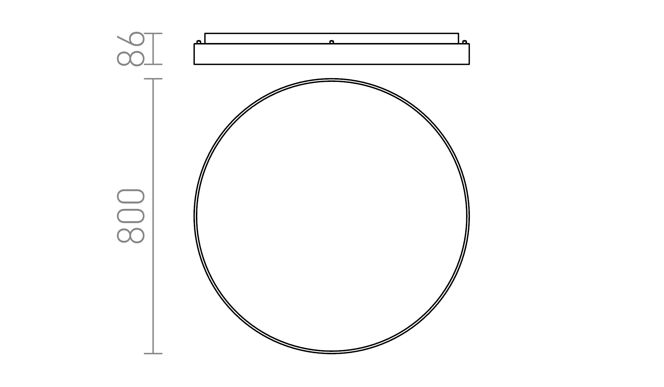 MENSA R 80 katto lamppu - Product sketch