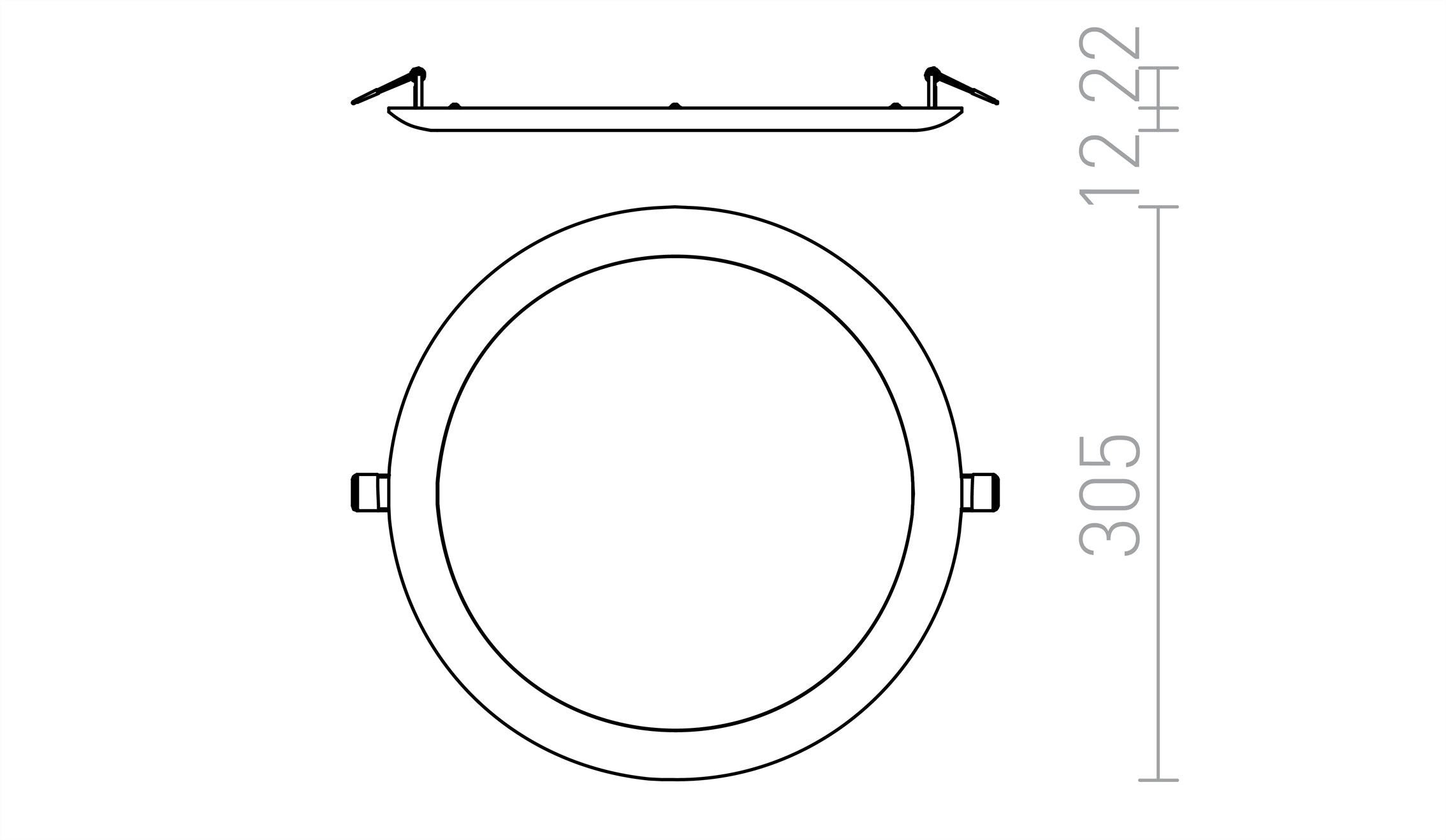 DADA 30 upotettu lamppu - Product sketch