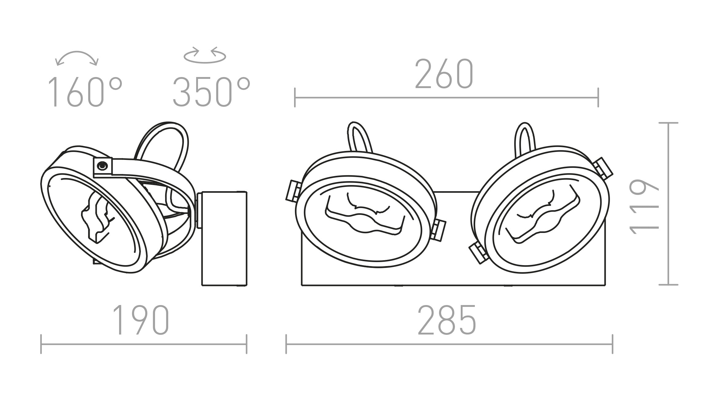 KELLY LED II HIMM - Product sketch