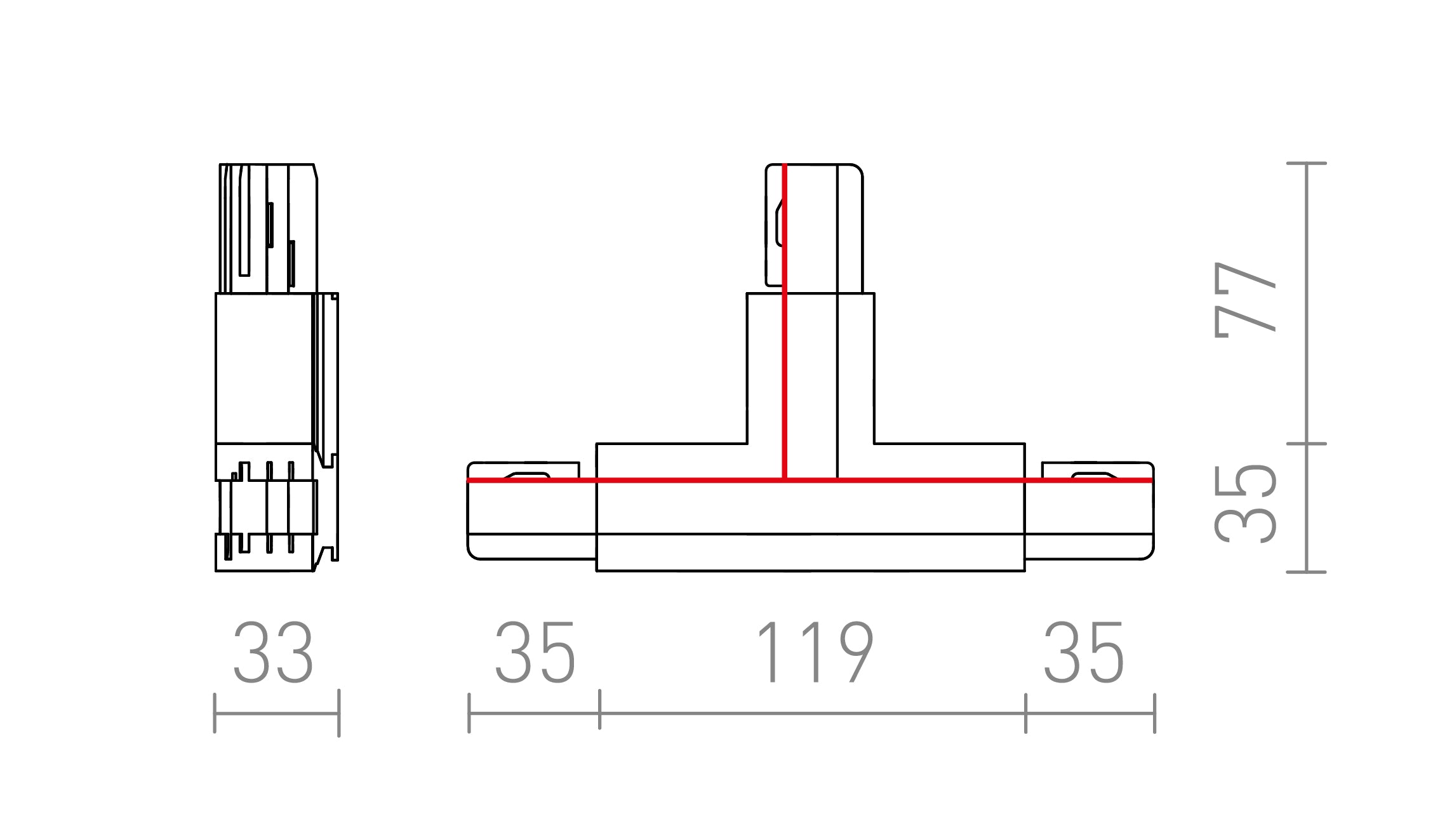 EUTRAC T-LIITIN MAADOITUS OIKEA - Product sketch
