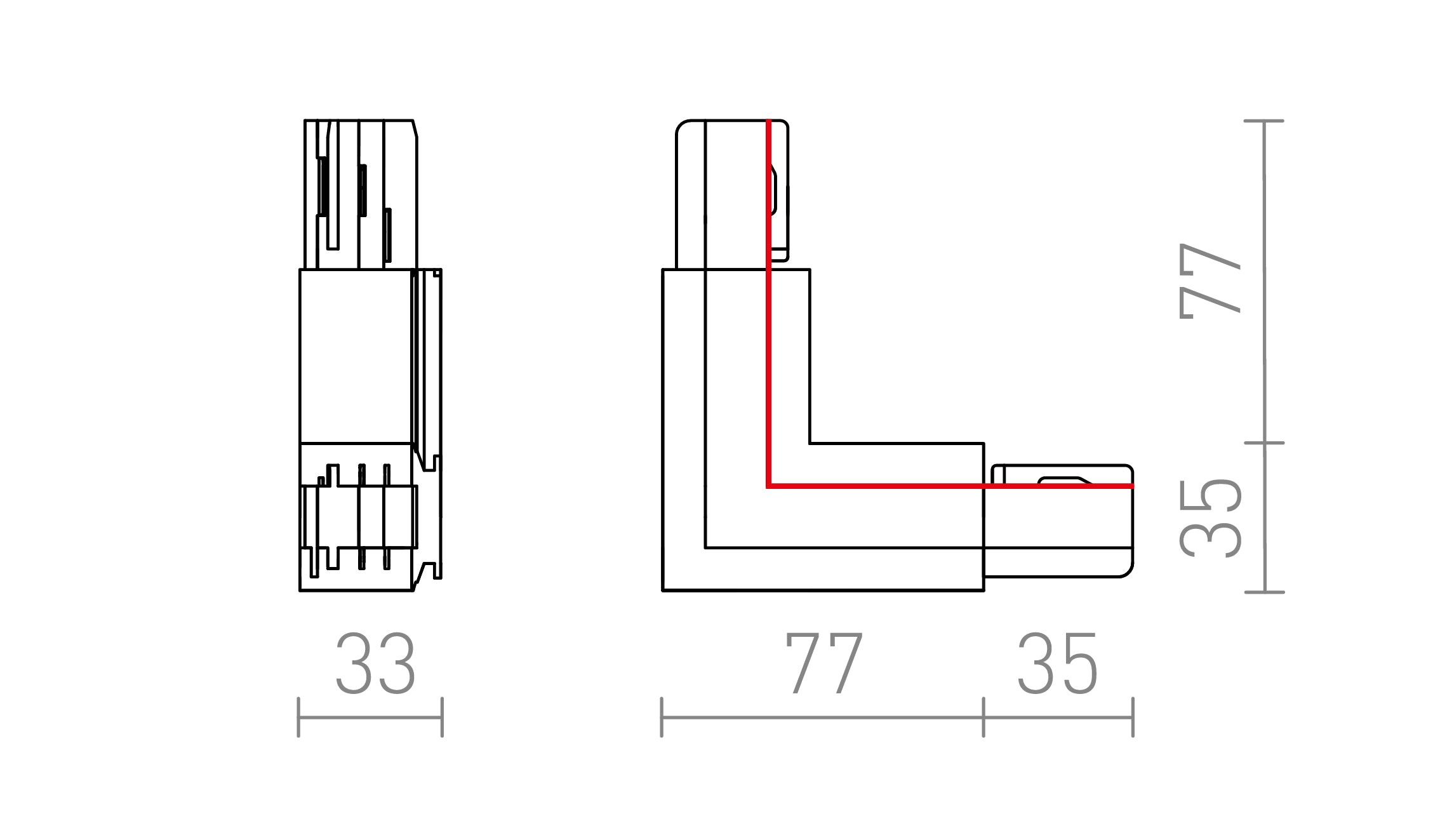 EUTRAC L-LIITIN (SISÄINEN MAADOITUS) - Product sketch