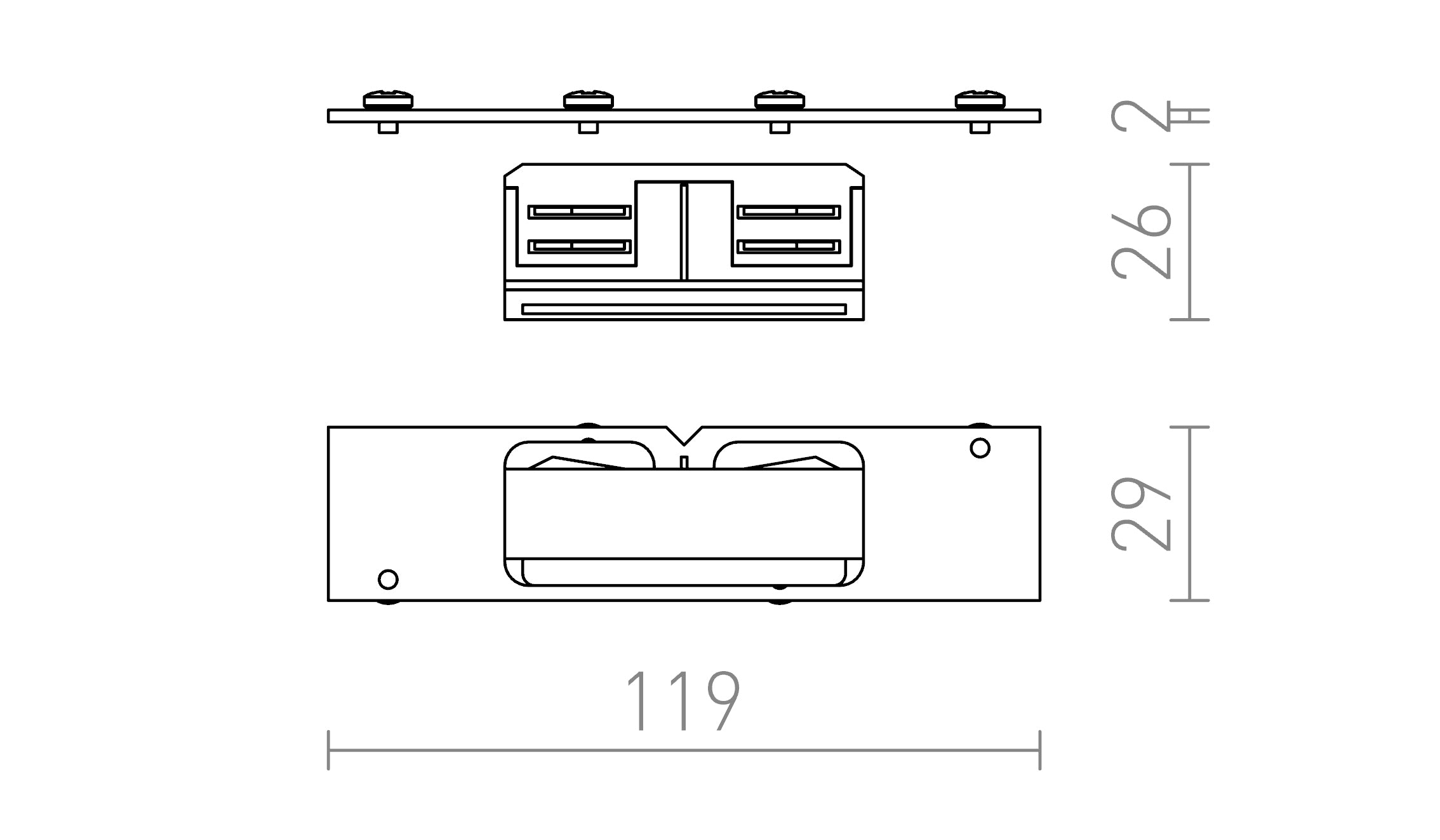 EUTRAC SUORA LIITIN UPOTETTUUN KISKOON - Product sketch