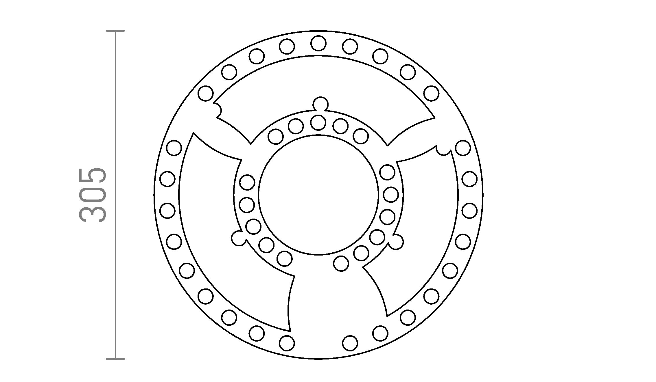 LED-moduuli R 30 - Product sketch