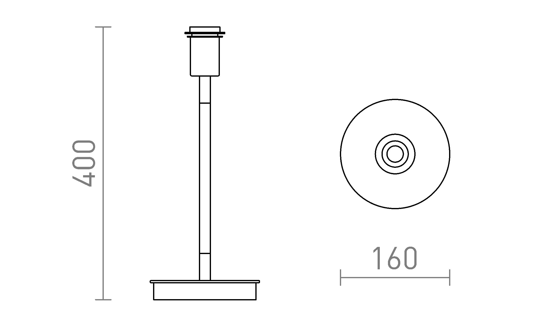 KEITH  pöytäjalusta USBllä - Product sketch