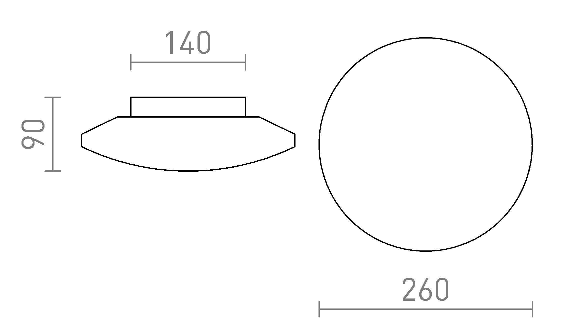 SARA LED 26 - Product sketch