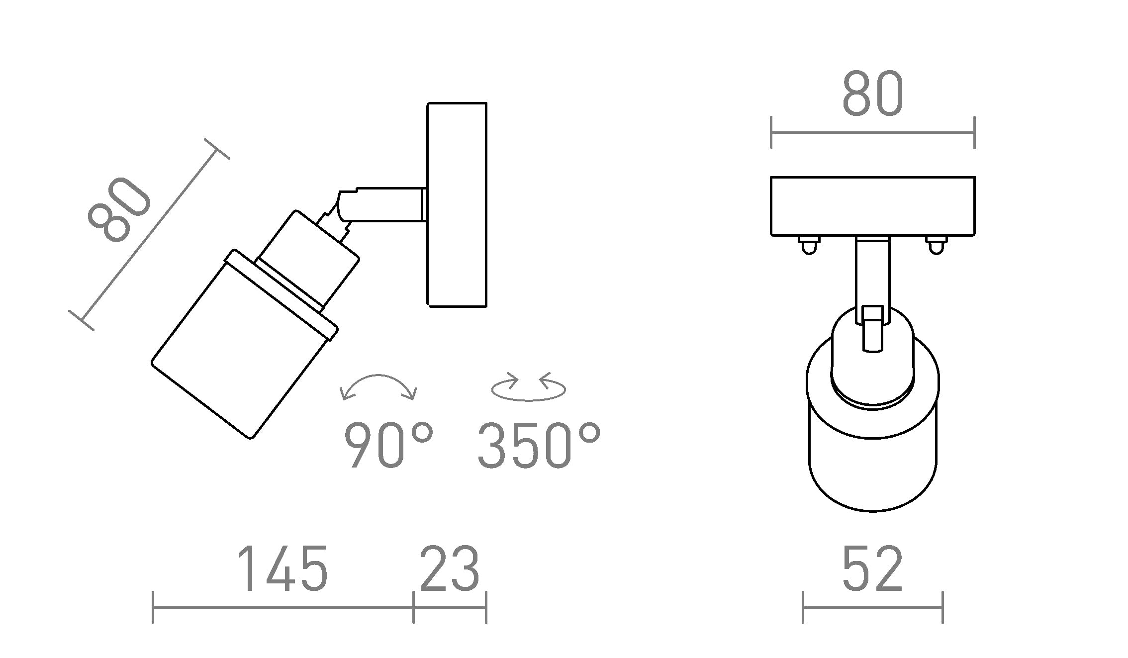 LINN I seinä lamppu - Product sketch