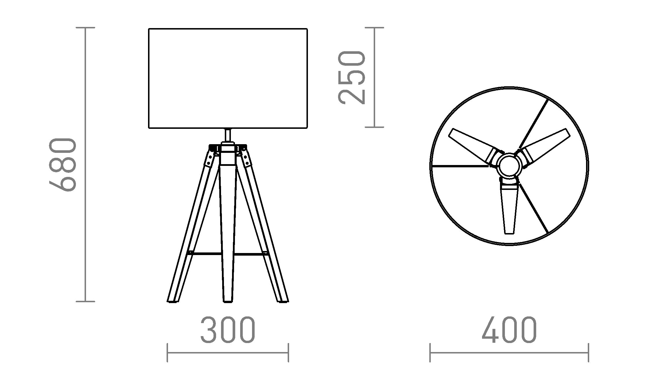 ALVIS/RON 40 επιτραπέζιο λαμπτήρας - Product sketch